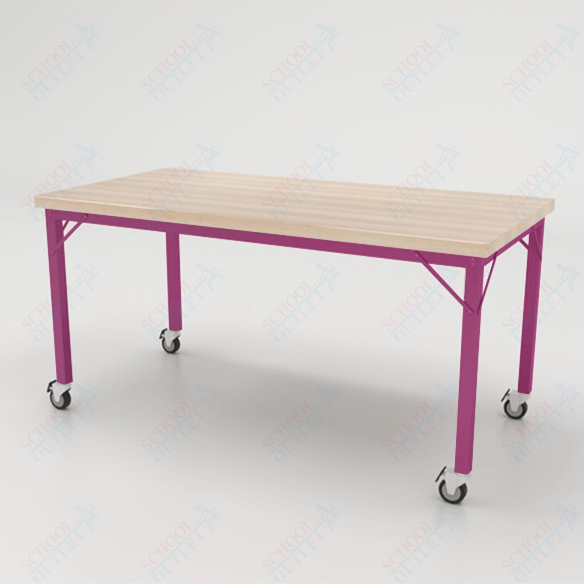 CEF Brainstorm Workbench 30" Height with Maple Butcher Block Top and Steel Frame for 3rd Grade and Up - SchoolOutlet