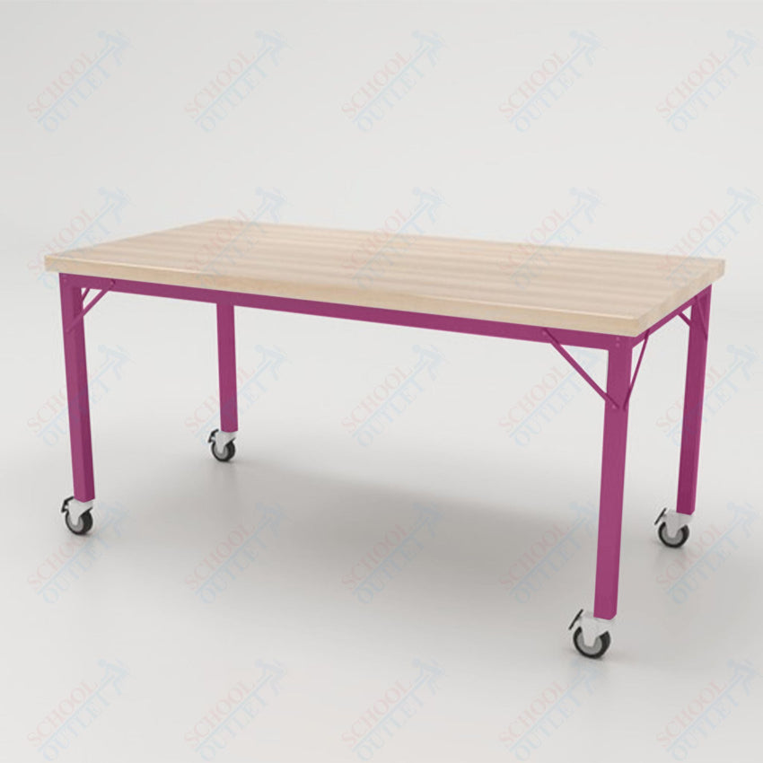 CEF Brainstorm Workbench 30" Height with Maple Butcher Block Top and Steel Frame for 3rd Grade and Up - SchoolOutlet