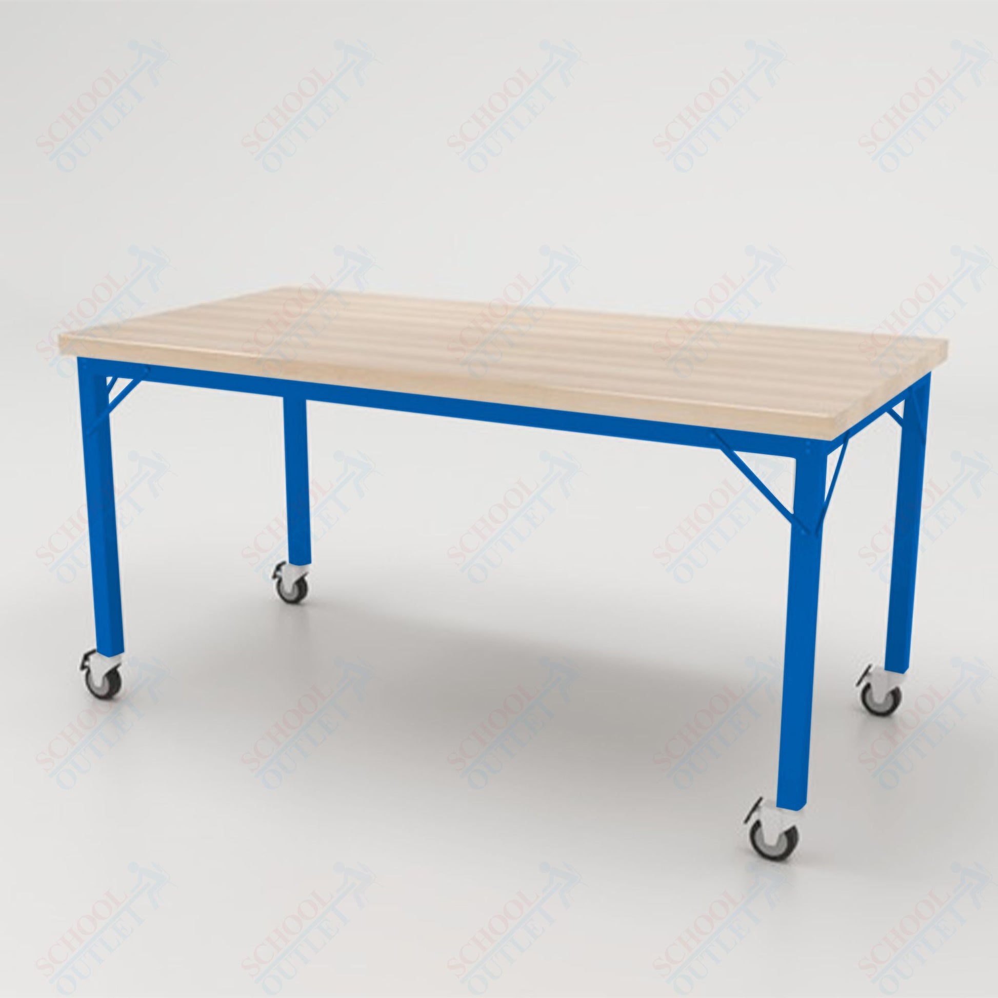CEF Brainstorm Workbench 30" Height with Maple Butcher Block Top and Steel Frame for 3rd Grade and Up - SchoolOutlet
