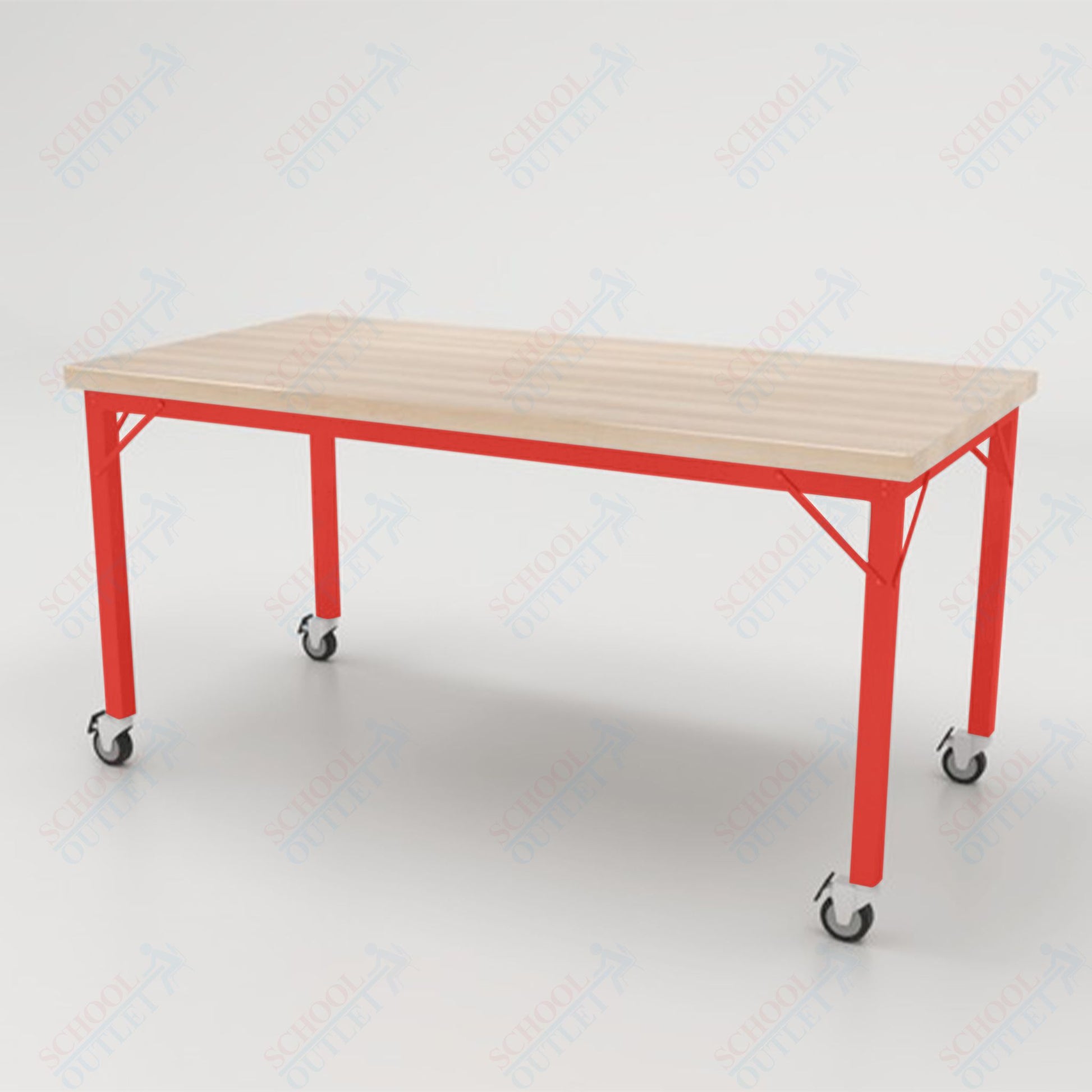 CEF Brainstorm Workbench 30" Height with Maple Butcher Block Top and Steel Frame for 3rd Grade and Up - SchoolOutlet