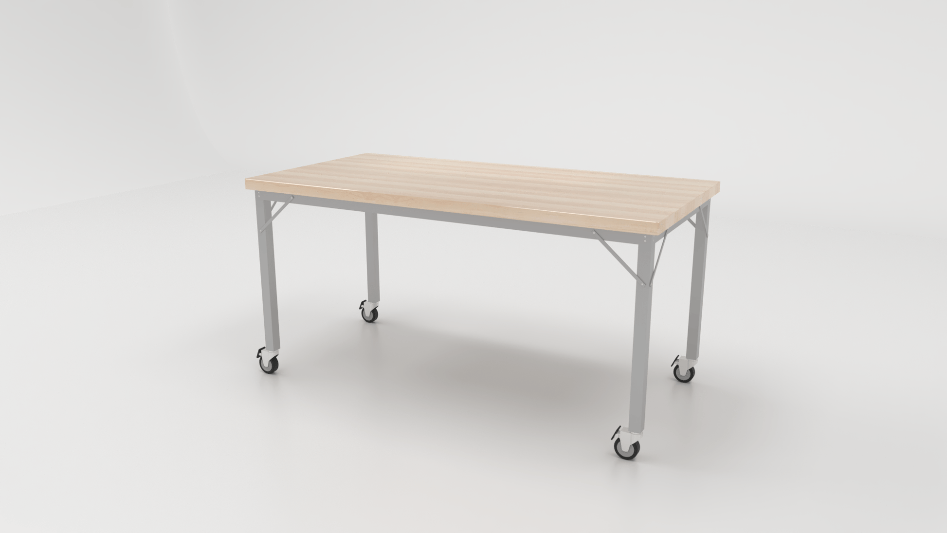 CEF Brainstorm Workbench 30" Height with Maple Butcher Block Top and Steel Frame for 3rd Grade and Up - SchoolOutlet