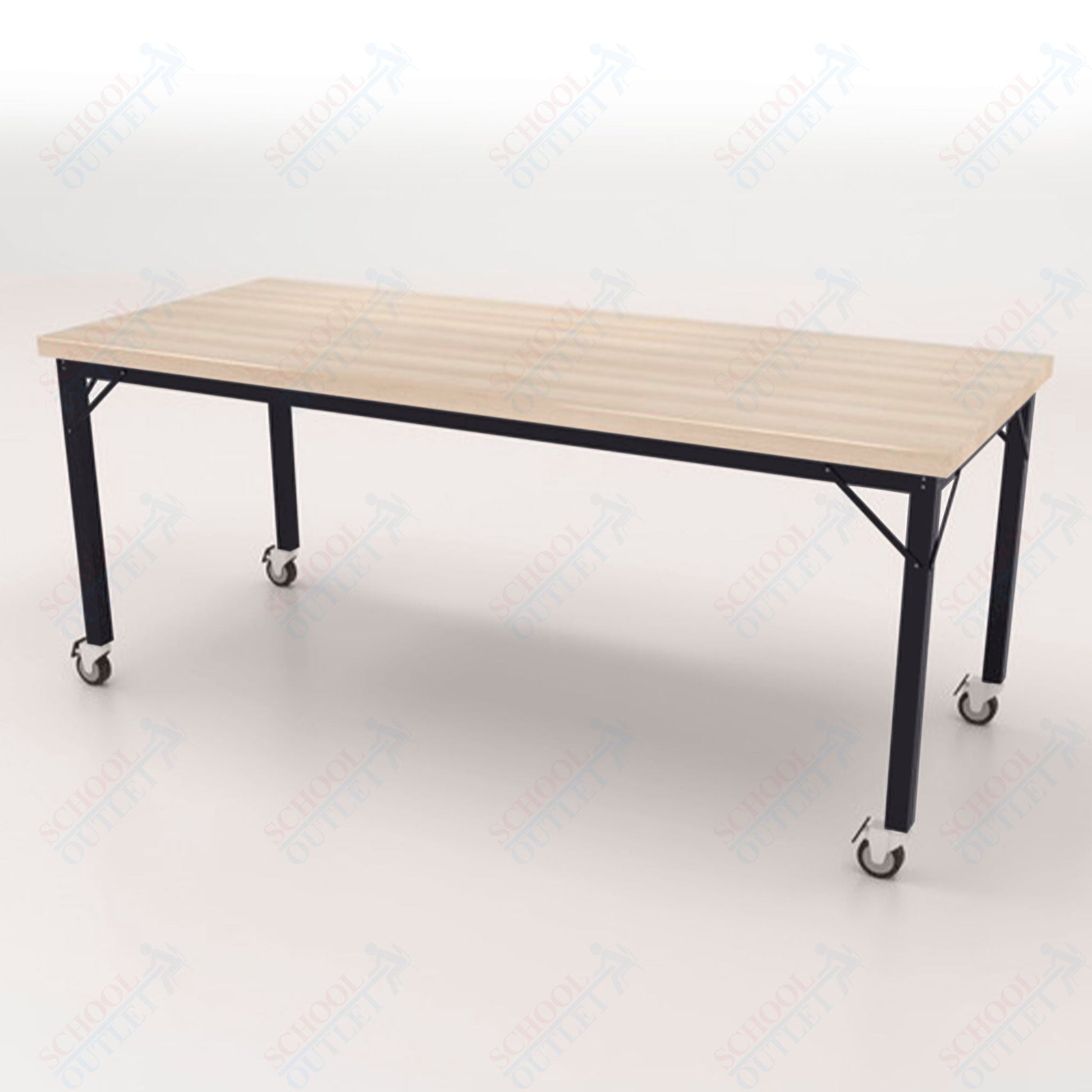 CEF Brainstorm Workbench 30" Height with Maple Butcher Block Top and Steel Frame for 3rd Grade and Up - SchoolOutlet