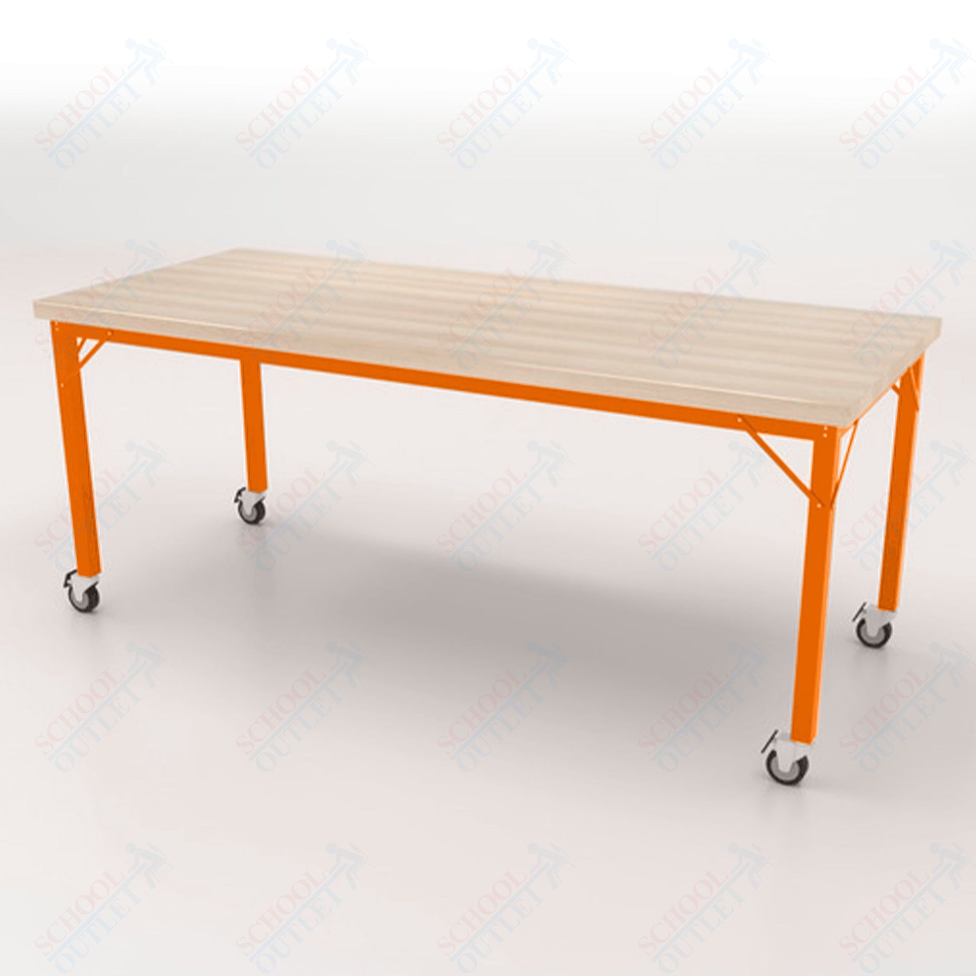 CEF Brainstorm Workbench 30" Height with Maple Butcher Block Top and Steel Frame for 3rd Grade and Up - SchoolOutlet