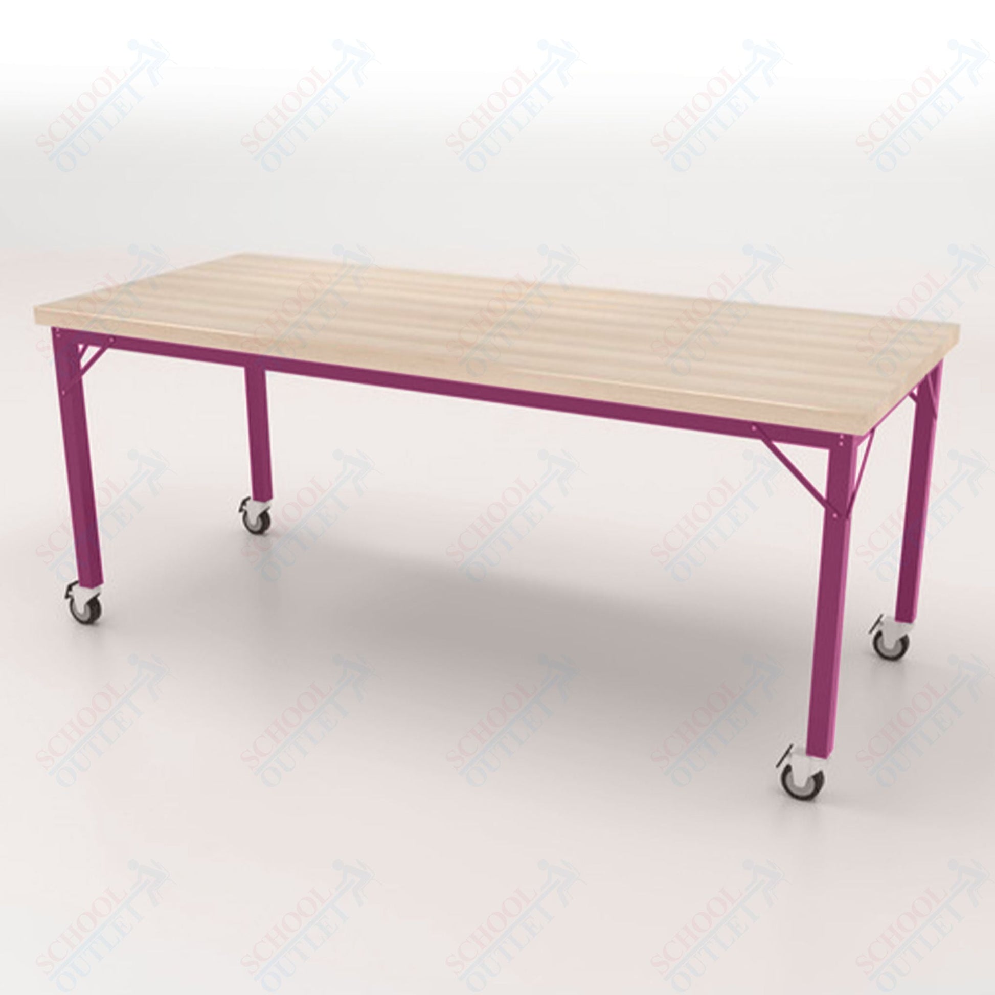 CEF Brainstorm Workbench 30" Height with Maple Butcher Block Top and Steel Frame for 3rd Grade and Up - SchoolOutlet