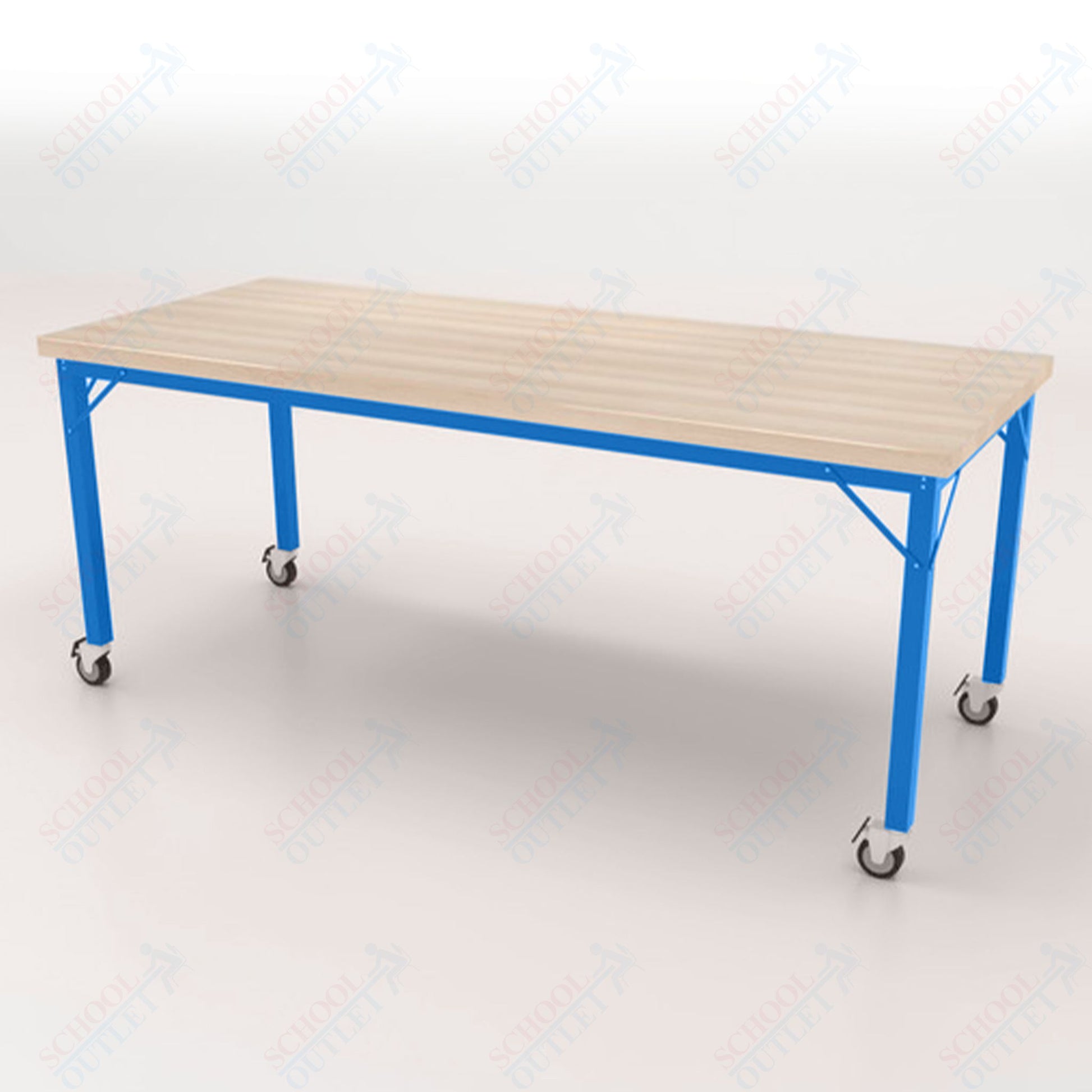 CEF Brainstorm Workbench 30" Height with Maple Butcher Block Top and Steel Frame for 3rd Grade and Up - SchoolOutlet