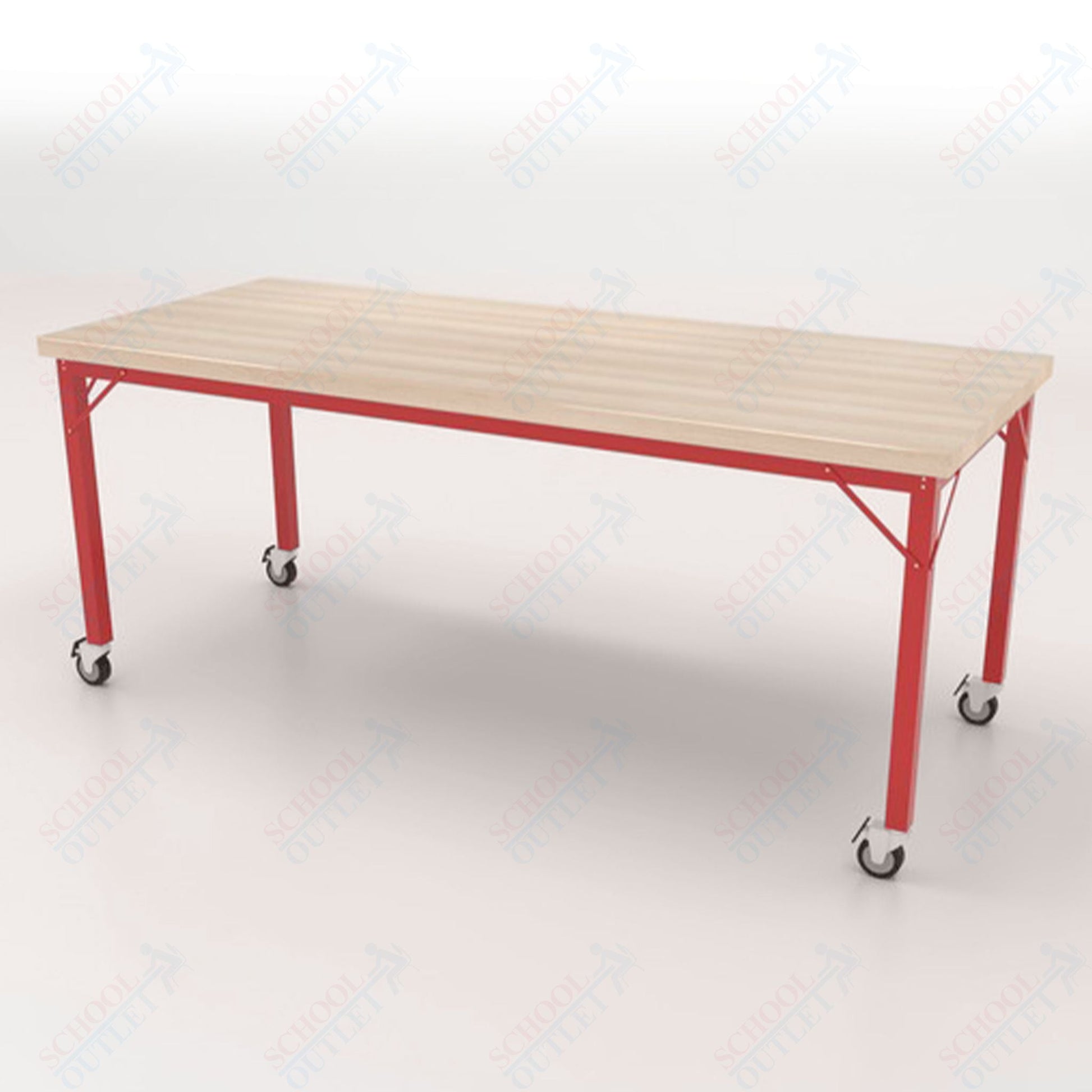 CEF Brainstorm Workbench 30" Height with Maple Butcher Block Top and Steel Frame for 3rd Grade and Up - SchoolOutlet