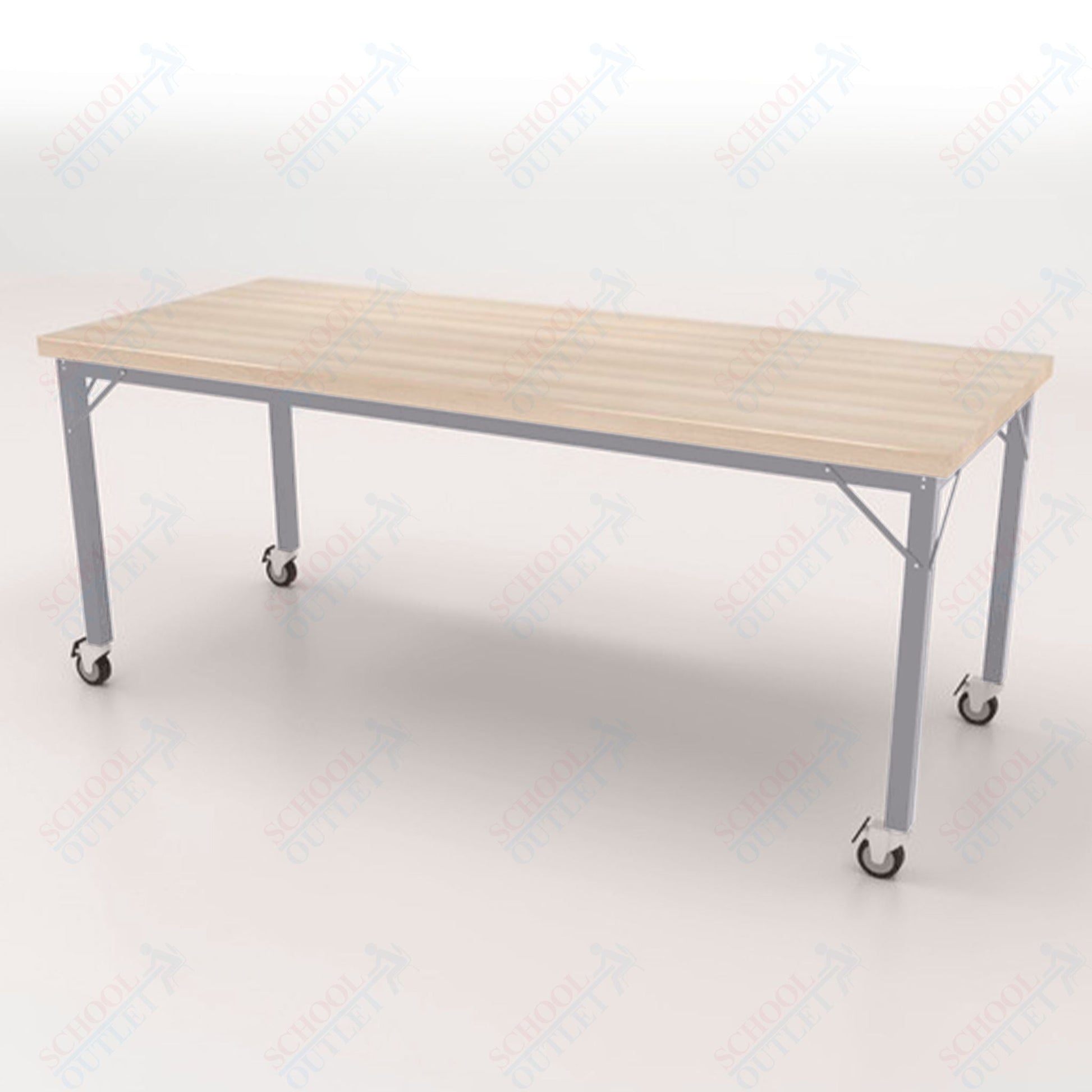 CEF Brainstorm Workbench 30" Height with Maple Butcher Block Top and Steel Frame for 3rd Grade and Up - SchoolOutlet