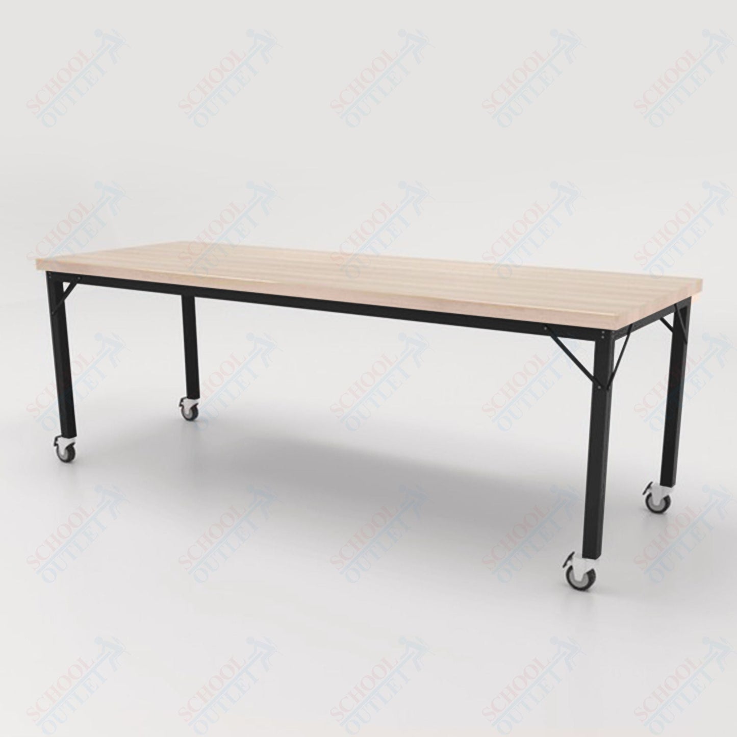 CEF Brainstorm Workbench 30" Height with Maple Butcher Block Top and Steel Frame for 3rd Grade and Up - SchoolOutlet