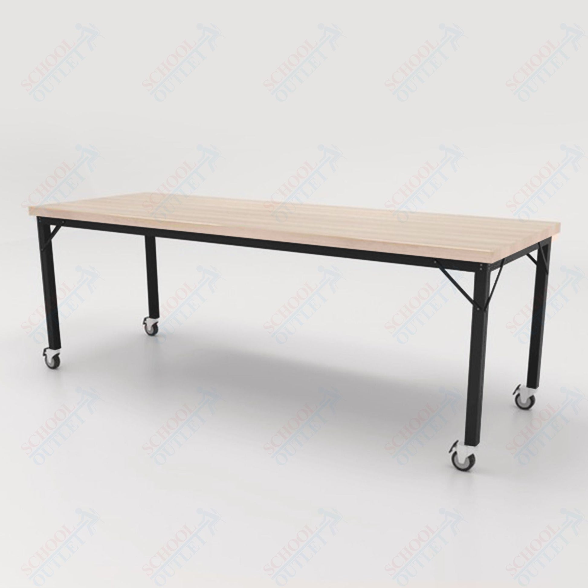 CEF Brainstorm Workbench 30" Height with Maple Butcher Block Top and Steel Frame for 3rd Grade and Up - SchoolOutlet
