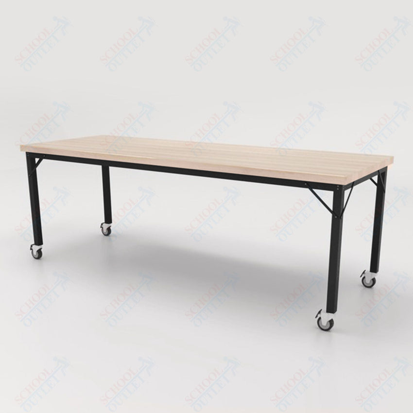 CEF Brainstorm Workbench 30" Height with Maple Butcher Block Top and Steel Frame for 3rd Grade and Up - SchoolOutlet
