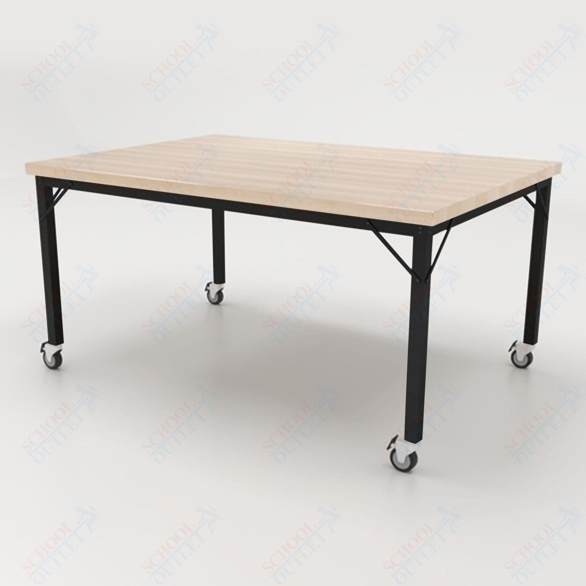 CEF Brainstorm Workbench 30" Height with Maple Butcher Block Top and Steel Frame for 3rd Grade and Up - SchoolOutlet