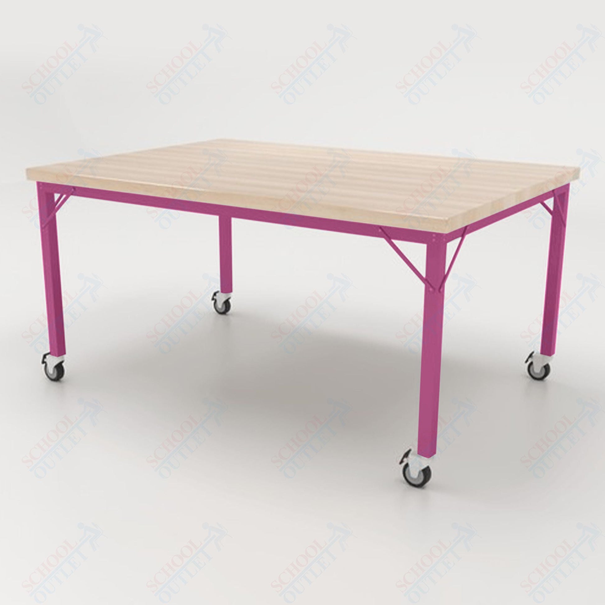 CEF Brainstorm Workbench 30" Height with Maple Butcher Block Top and Steel Frame for 3rd Grade and Up - SchoolOutlet
