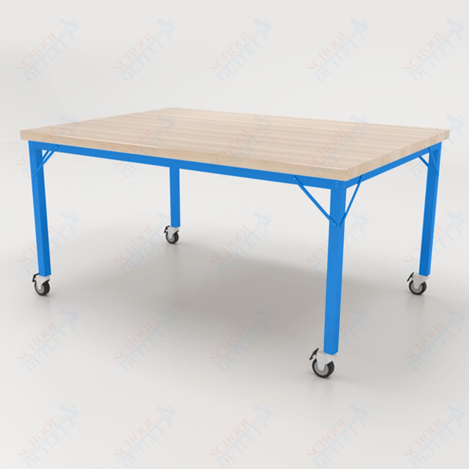 CEF Brainstorm Workbench 30" Height with Maple Butcher Block Top and Steel Frame for 3rd Grade and Up - SchoolOutlet