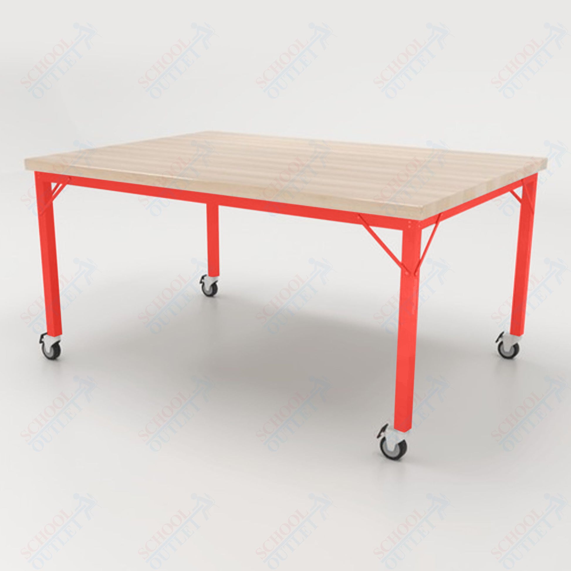 CEF Brainstorm Workbench 30" Height with Maple Butcher Block Top and Steel Frame for 3rd Grade and Up - SchoolOutlet