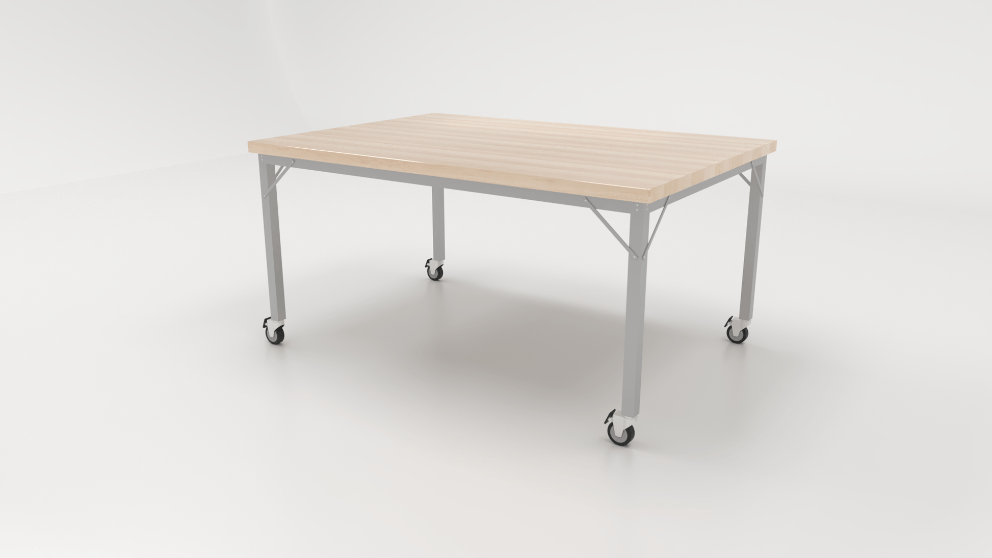 CEF Brainstorm Workbench 30" Height with Maple Butcher Block Top and Steel Frame for 3rd Grade and Up - SchoolOutlet