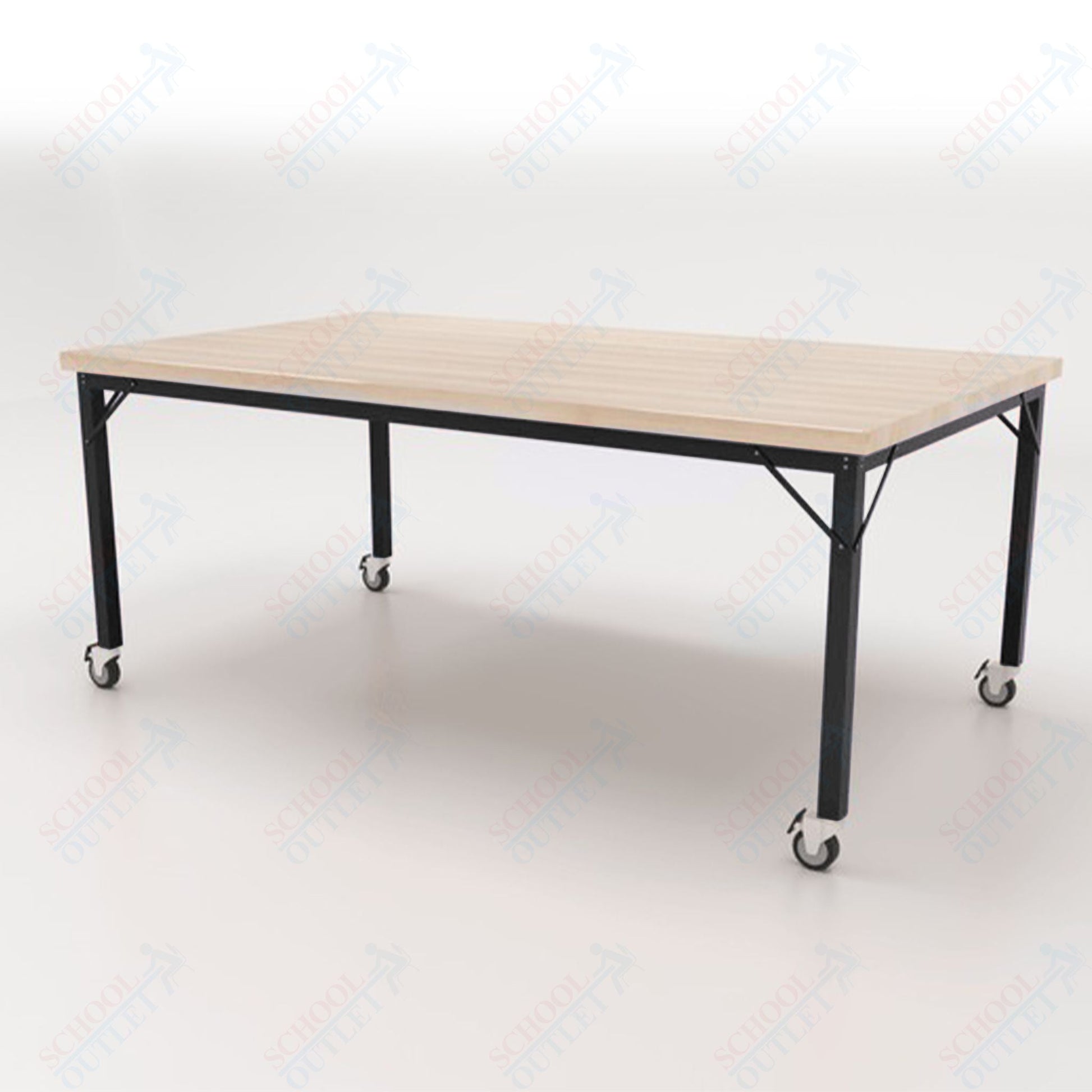 CEF Brainstorm Workbench 30" Height with Maple Butcher Block Top and Steel Frame for 3rd Grade and Up - SchoolOutlet
