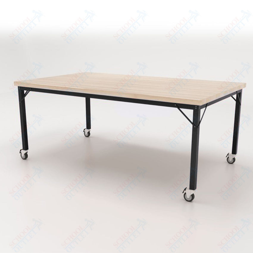CEF Brainstorm Workbench 30" Height with Maple Butcher Block Top and Steel Frame for 3rd Grade and Up - SchoolOutlet