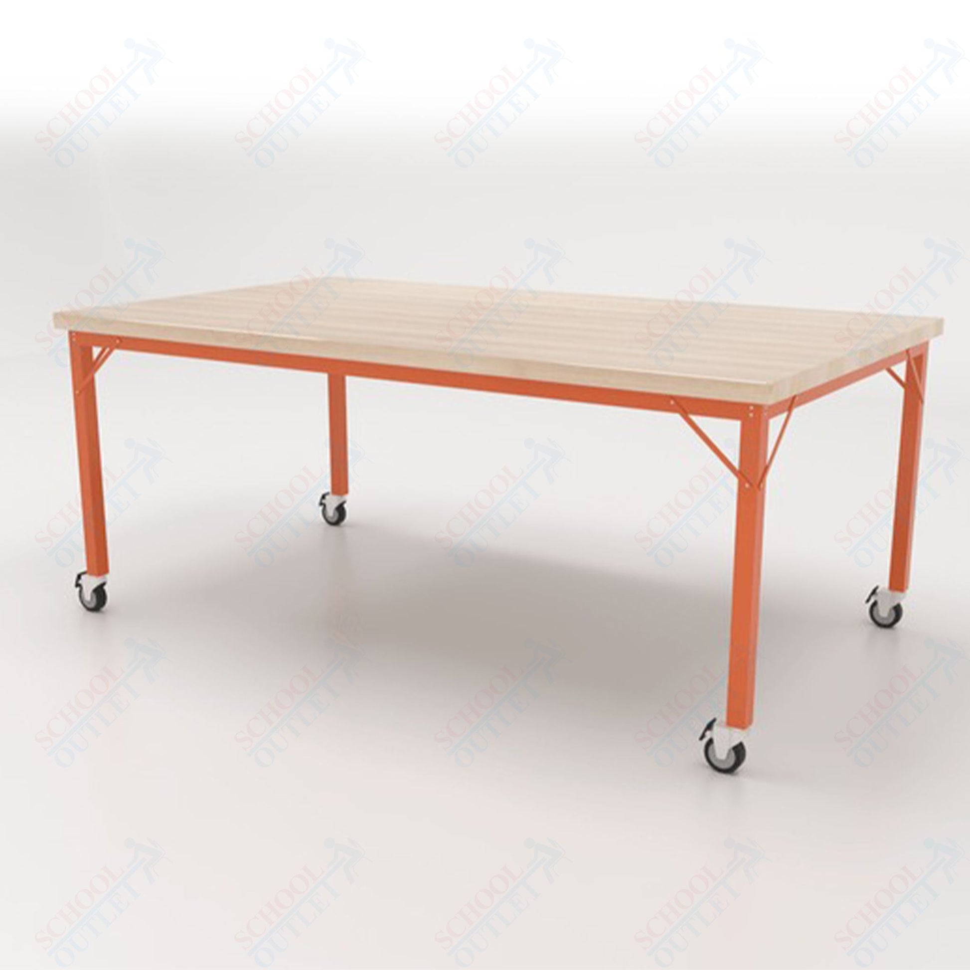 CEF Brainstorm Workbench 30" Height with Maple Butcher Block Top and Steel Frame for 3rd Grade and Up - SchoolOutlet