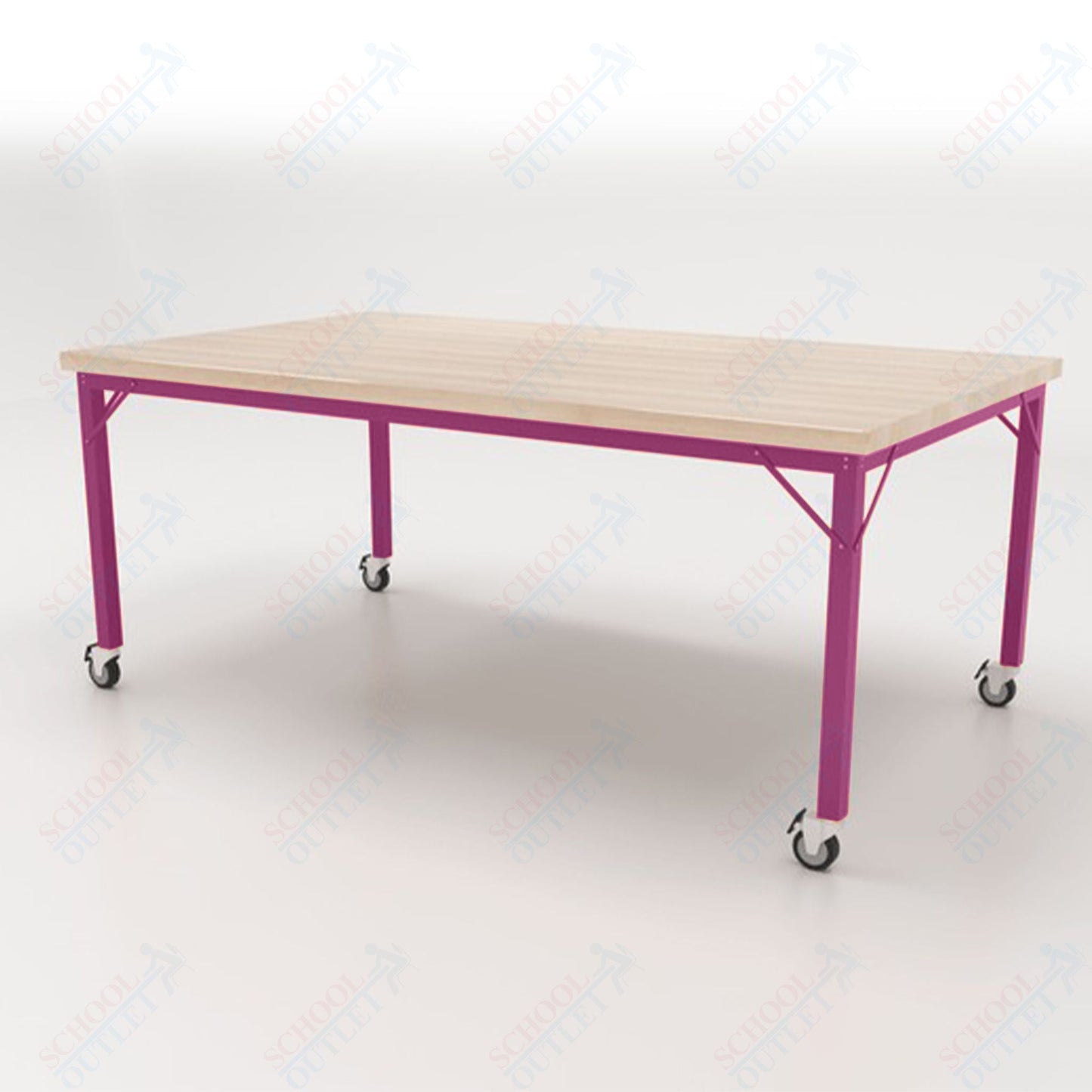 CEF Brainstorm Workbench 30" Height with Maple Butcher Block Top and Steel Frame for 3rd Grade and Up - SchoolOutlet