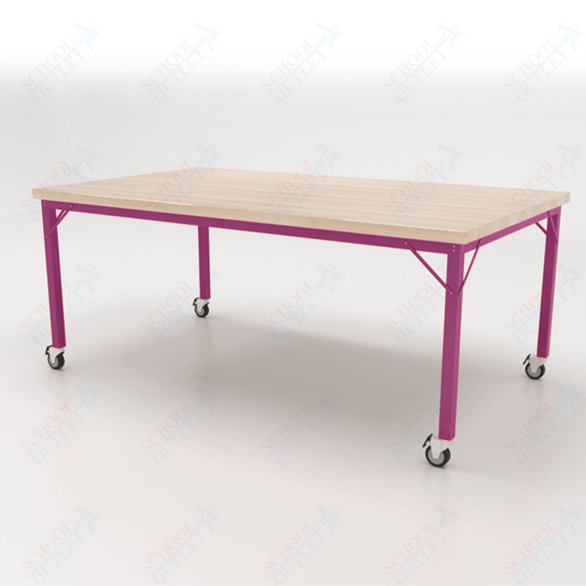 CEF Brainstorm Workbench 30" Height with Maple Butcher Block Top and Steel Frame for 3rd Grade and Up - SchoolOutlet