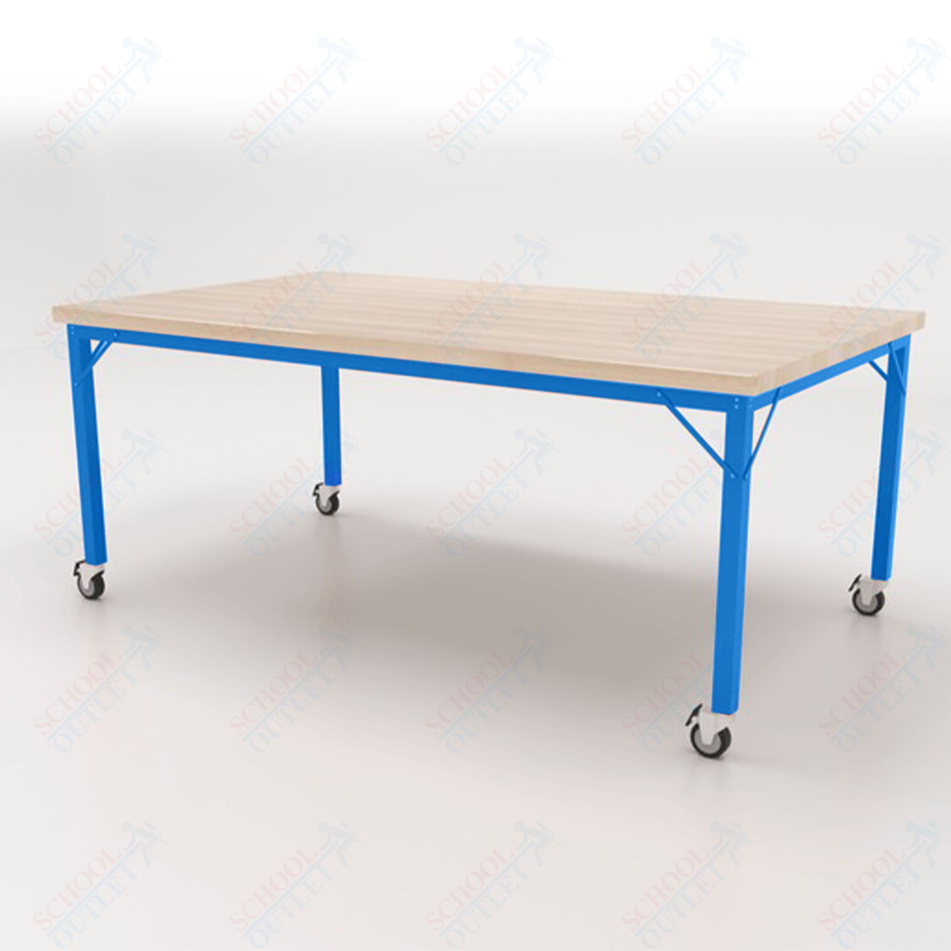CEF Brainstorm Workbench 30" Height with Maple Butcher Block Top and Steel Frame for 3rd Grade and Up - SchoolOutlet