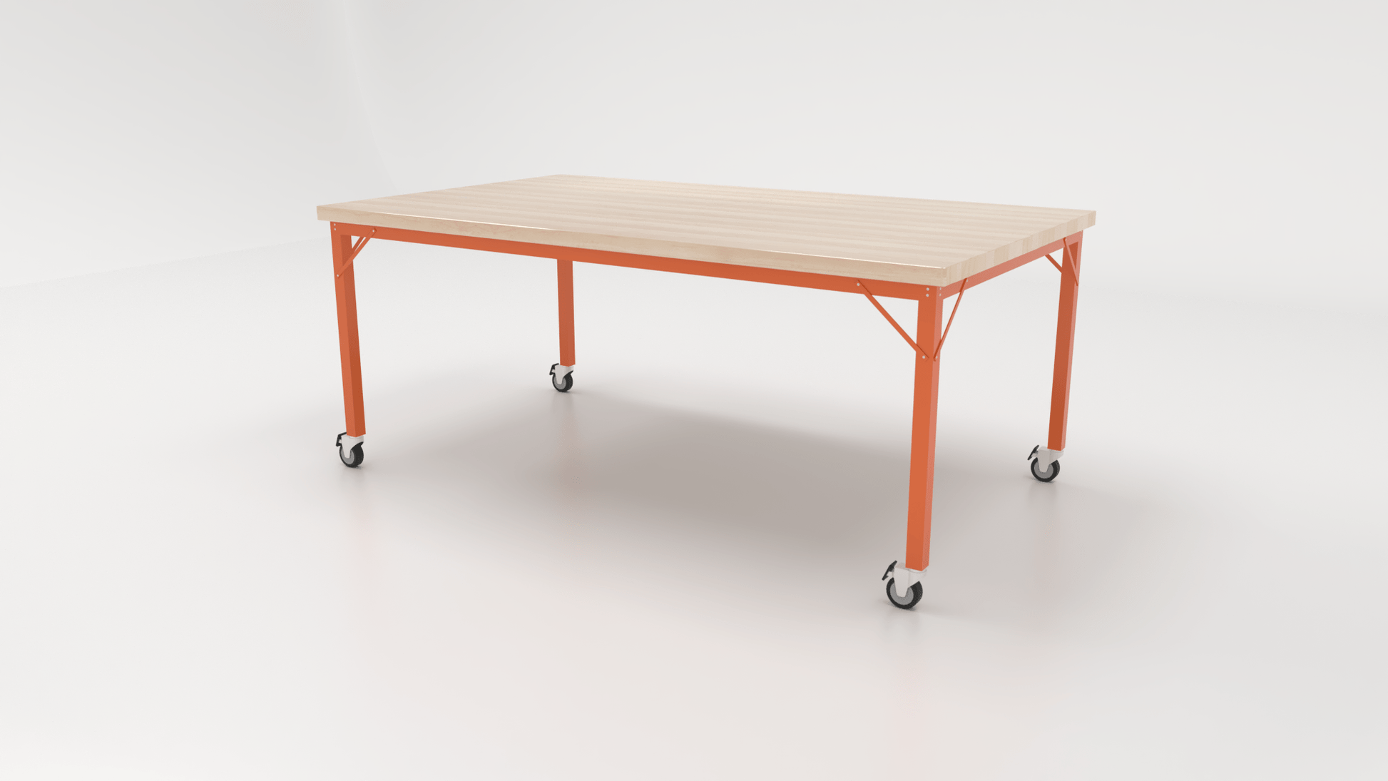 CEF Brainstorm Workbench 30" Height with Maple Butcher Block Top and Steel Frame for 3rd Grade and Up - SchoolOutlet