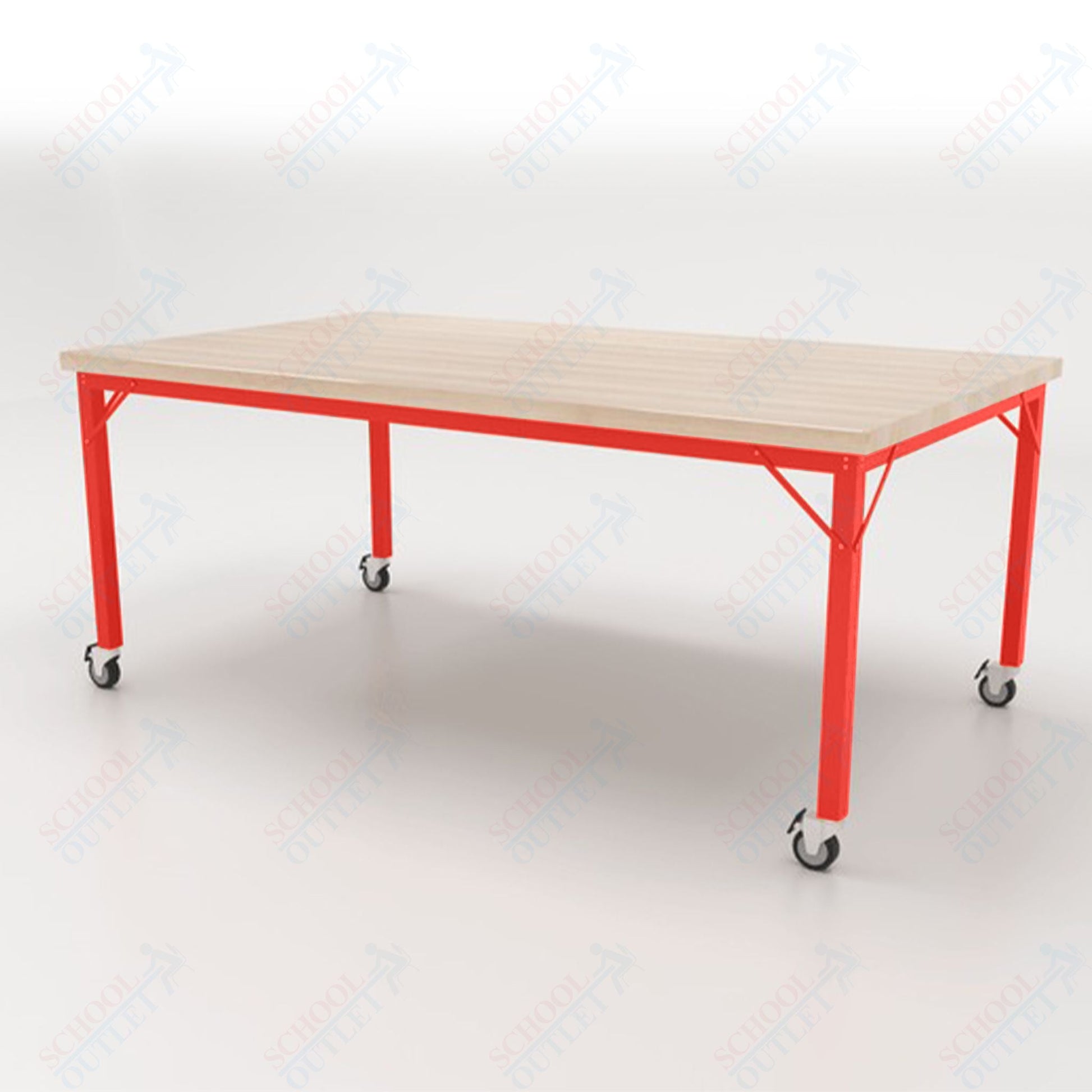CEF Brainstorm Workbench 30" Height with Maple Butcher Block Top and Steel Frame for 3rd Grade and Up - SchoolOutlet