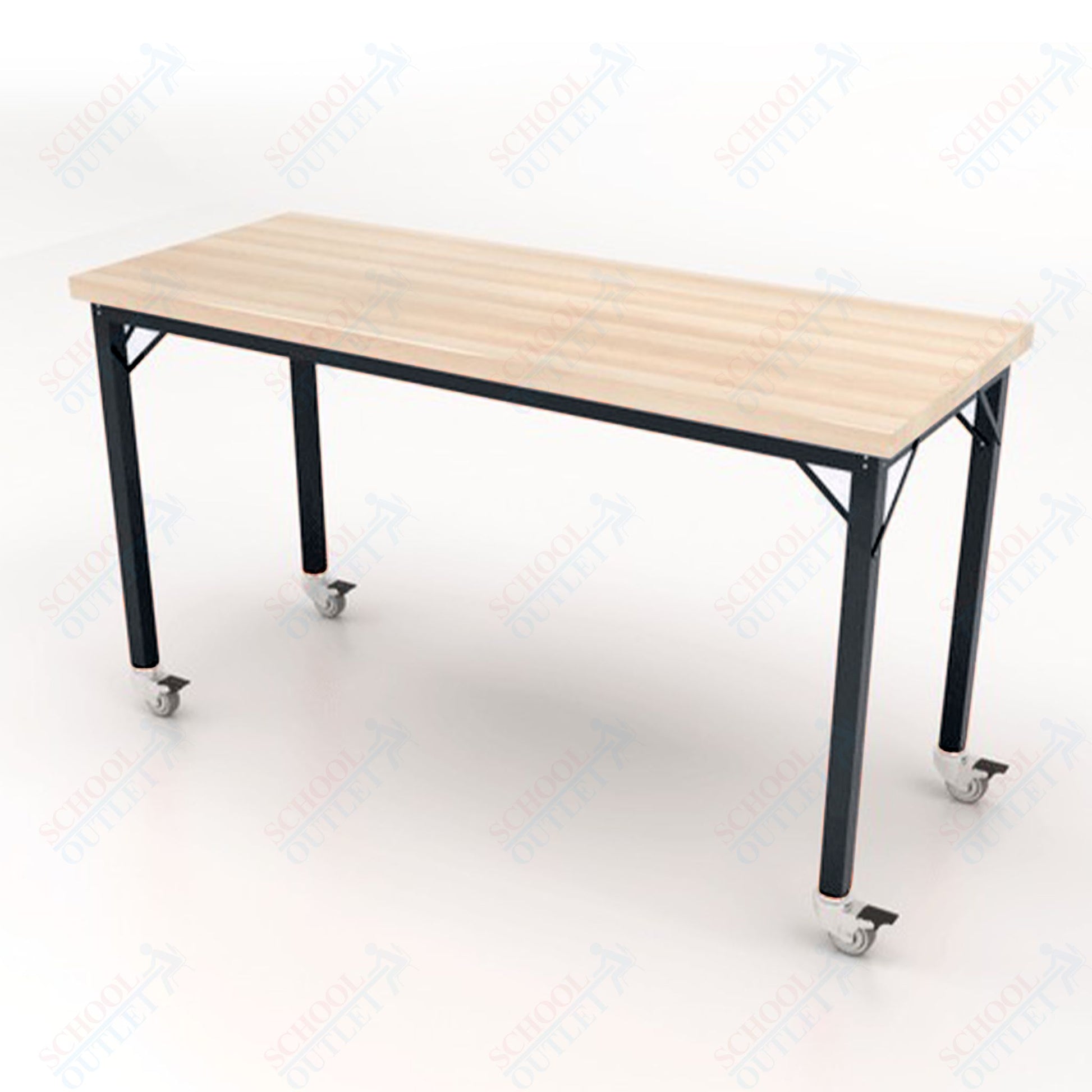 CEF Brainstorm Workbench 34" Height with Maple Butcher Block Top and Steel Frame for 3rd Grade and Up ADA Compliant - SchoolOutlet