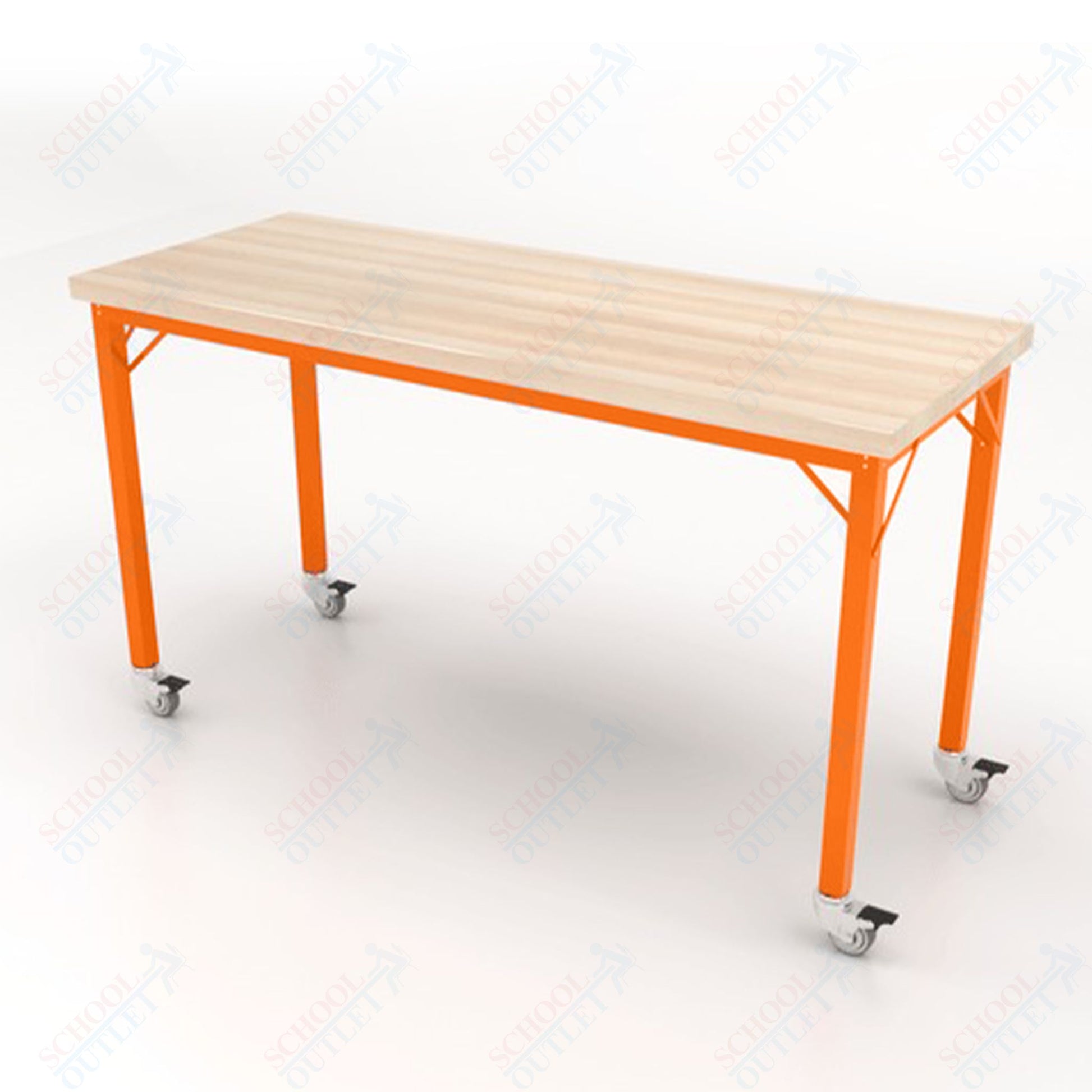 CEF Brainstorm Workbench 34" Height with Maple Butcher Block Top and Steel Frame for 3rd Grade and Up ADA Compliant - SchoolOutlet