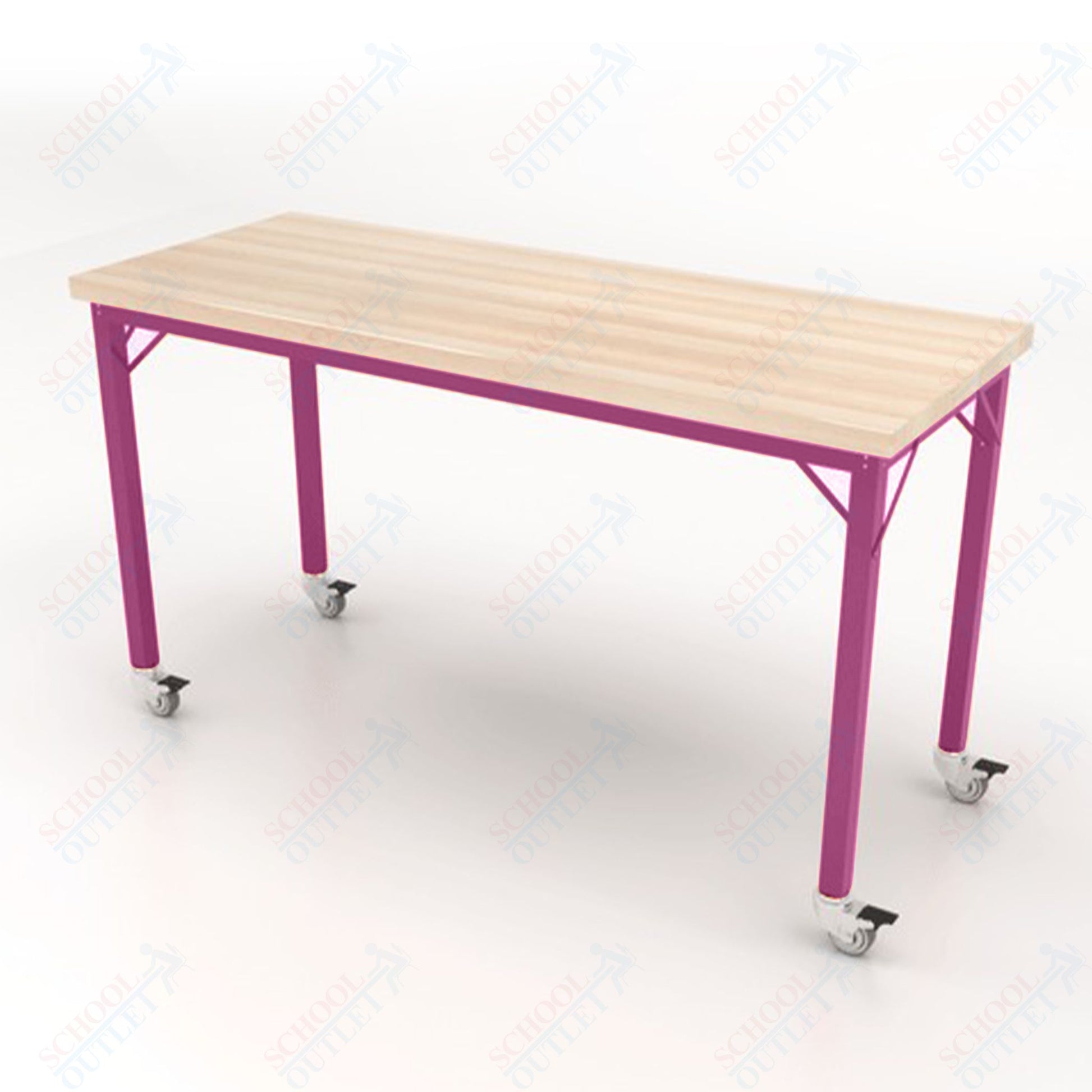 CEF Brainstorm Workbench 34" Height with Maple Butcher Block Top and Steel Frame for 3rd Grade and Up ADA Compliant - SchoolOutlet