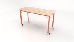 CEF Brainstorm Workbench 34" Height with Maple Butcher Block Top and Steel Frame for 3rd Grade and Up ADA Compliant