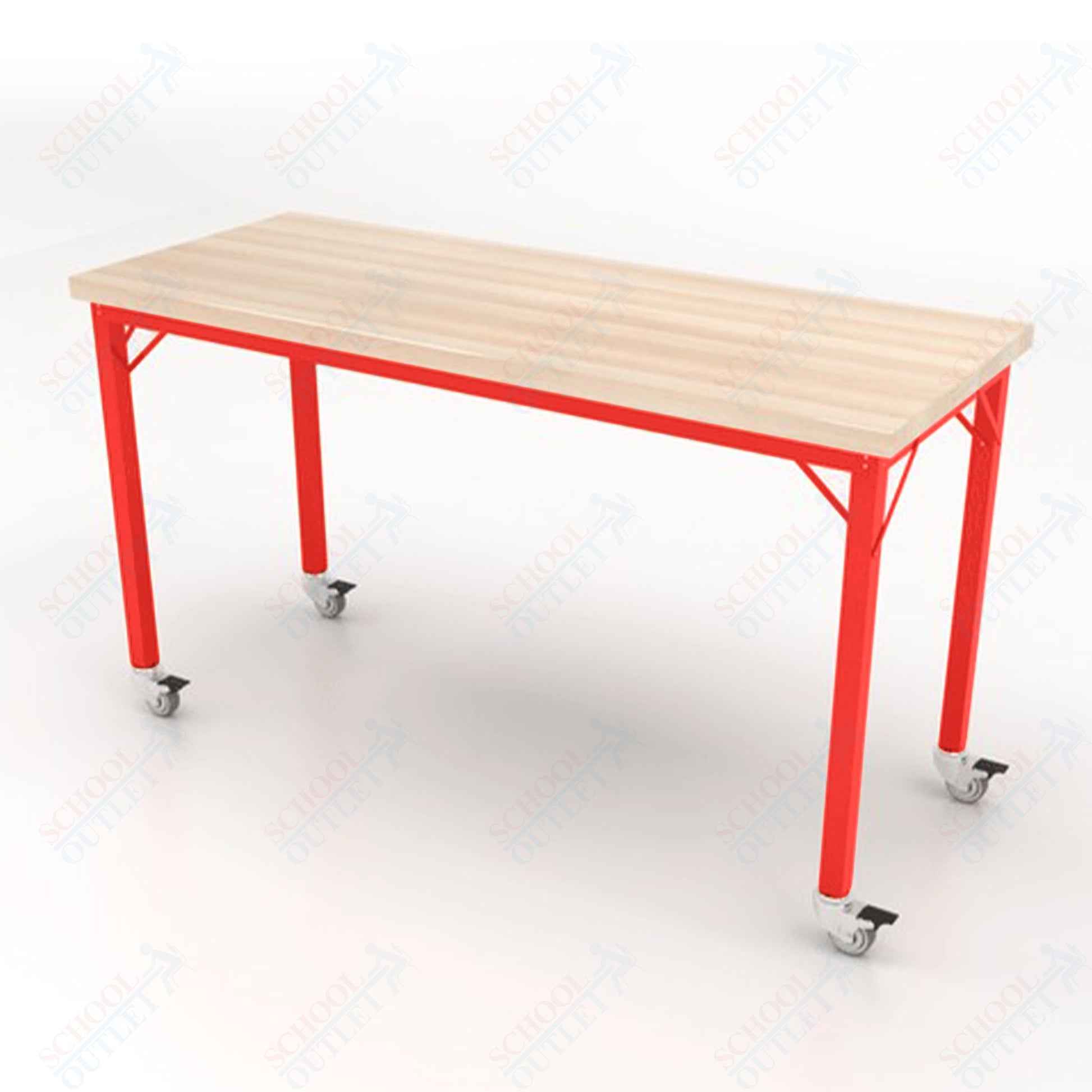 CEF Brainstorm Workbench 34" Height with Maple Butcher Block Top and Steel Frame for 3rd Grade and Up ADA Compliant - SchoolOutlet