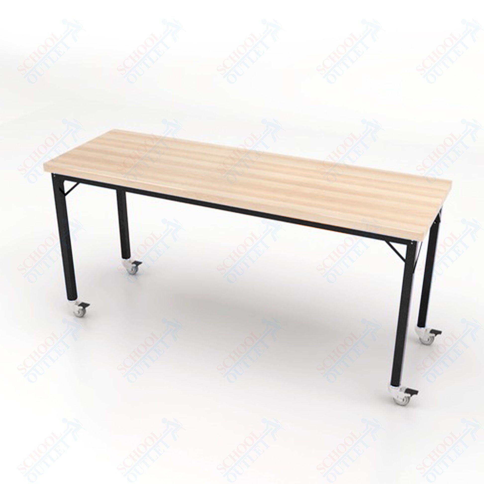 CEF Brainstorm Workbench 34" Height with Maple Butcher Block Top and Steel Frame for 3rd Grade and Up ADA Compliant - SchoolOutlet