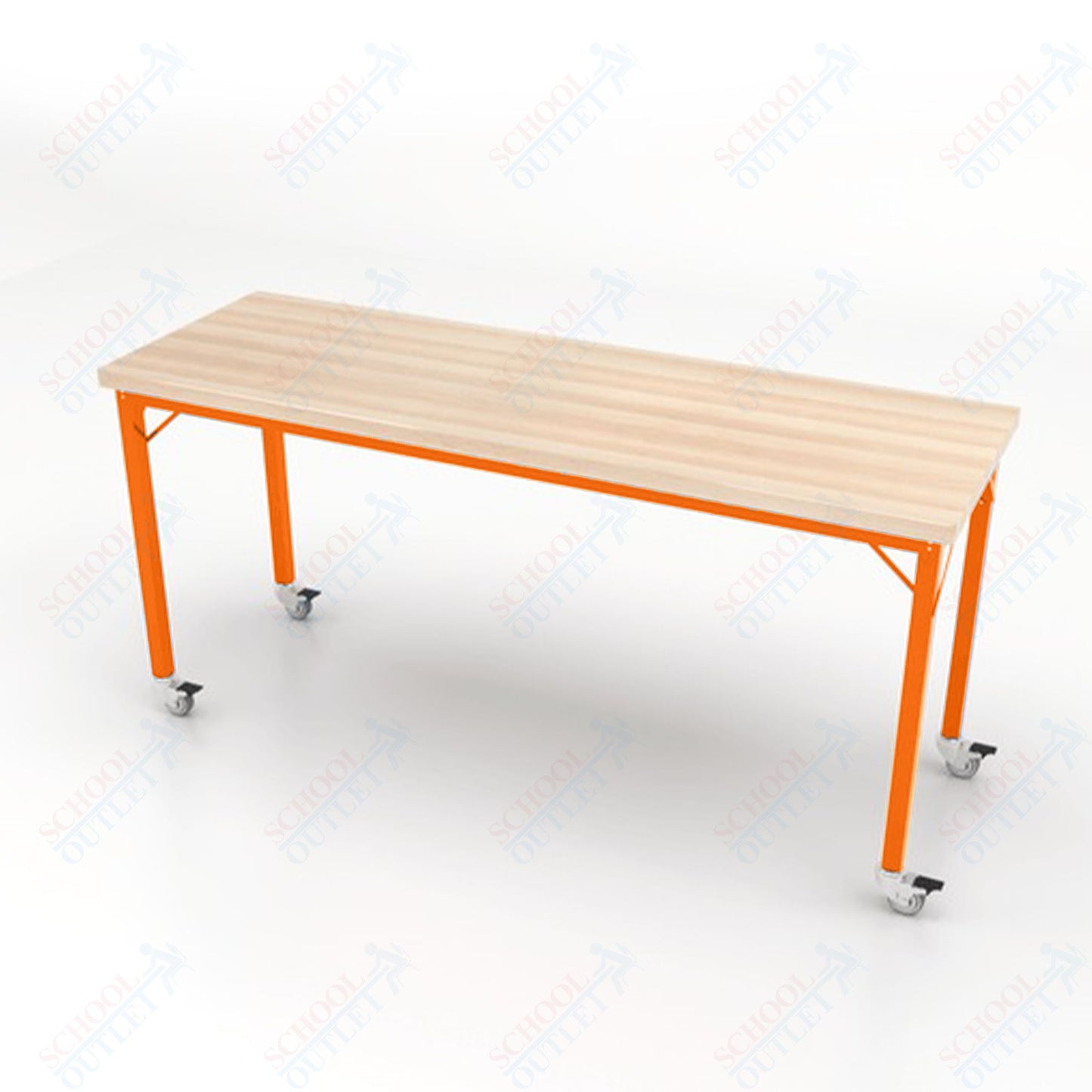 CEF Brainstorm Workbench 34" Height with Maple Butcher Block Top and Steel Frame for 3rd Grade and Up ADA Compliant - SchoolOutlet
