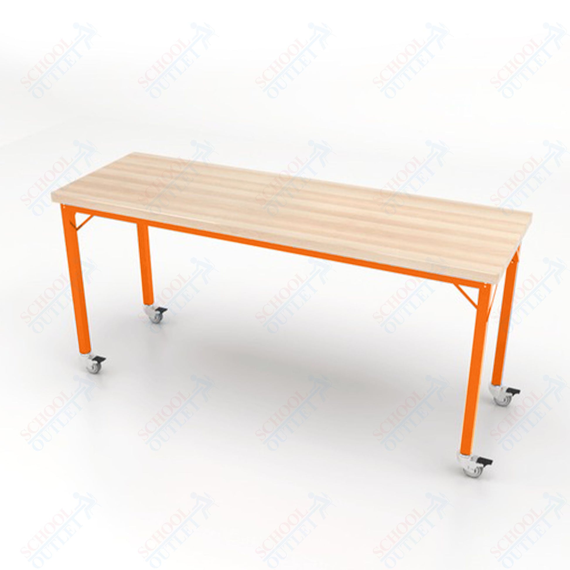 CEF Brainstorm Workbench 34" Height with Maple Butcher Block Top and Steel Frame for 3rd Grade and Up ADA Compliant - SchoolOutlet