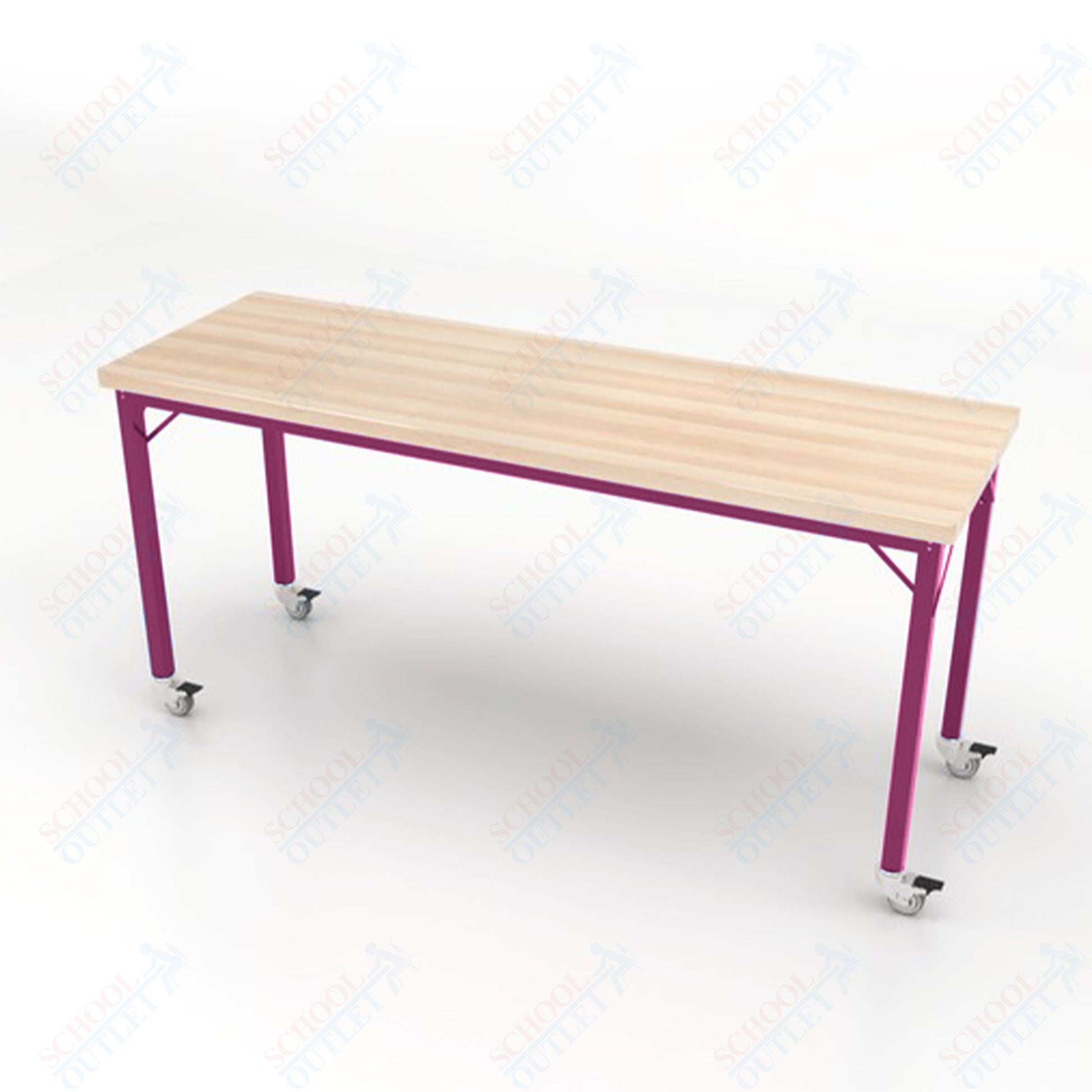 CEF Brainstorm Workbench 34" Height with Maple Butcher Block Top and Steel Frame for 3rd Grade and Up ADA Compliant - SchoolOutlet