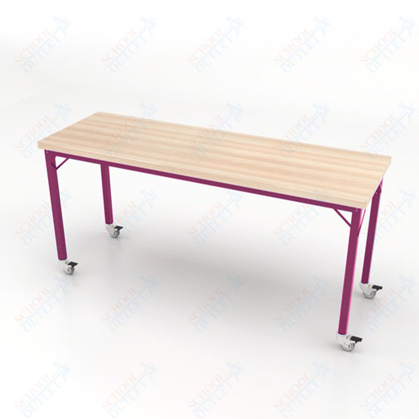 CEF Brainstorm Workbench 34" Height with Maple Butcher Block Top and Steel Frame for 3rd Grade and Up ADA Compliant - SchoolOutlet