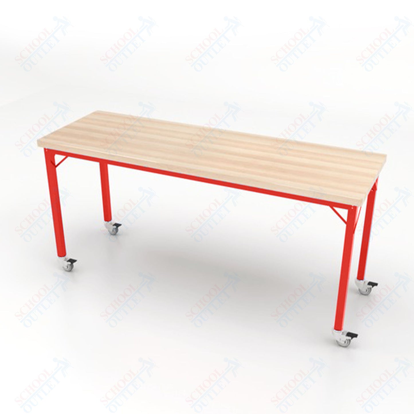 CEF Brainstorm Workbench 34" Height with Maple Butcher Block Top and Steel Frame for 3rd Grade and Up ADA Compliant - SchoolOutlet