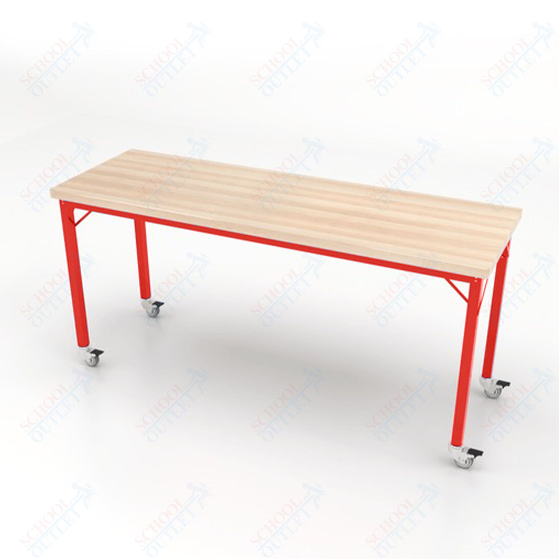 CEF Brainstorm Workbench 34" Height with Maple Butcher Block Top and Steel Frame for 3rd Grade and Up ADA Compliant - SchoolOutlet