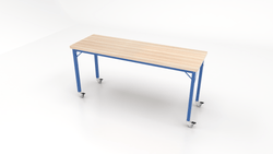 CEF Brainstorm Workbench 34" Height with Maple Butcher Block Top and Steel Frame for 3rd Grade and Up ADA Compliant