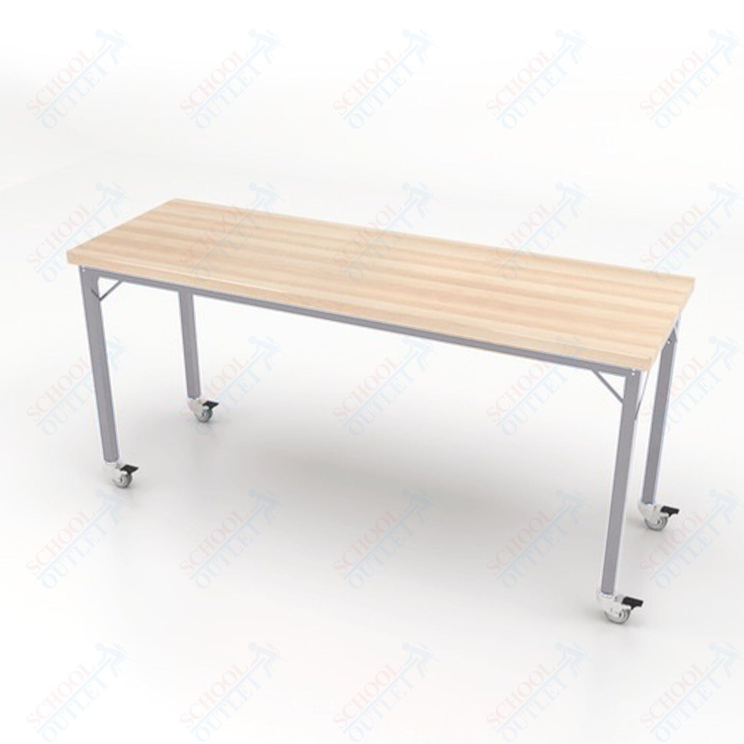CEF Brainstorm Workbench 34" Height with Maple Butcher Block Top and Steel Frame for 3rd Grade and Up ADA Compliant - SchoolOutlet