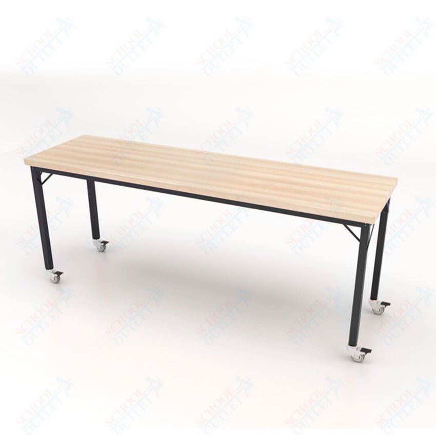 CEF Brainstorm Workbench 34" Height with Maple Butcher Block Top and Steel Frame for 3rd Grade and Up ADA Compliant - SchoolOutlet