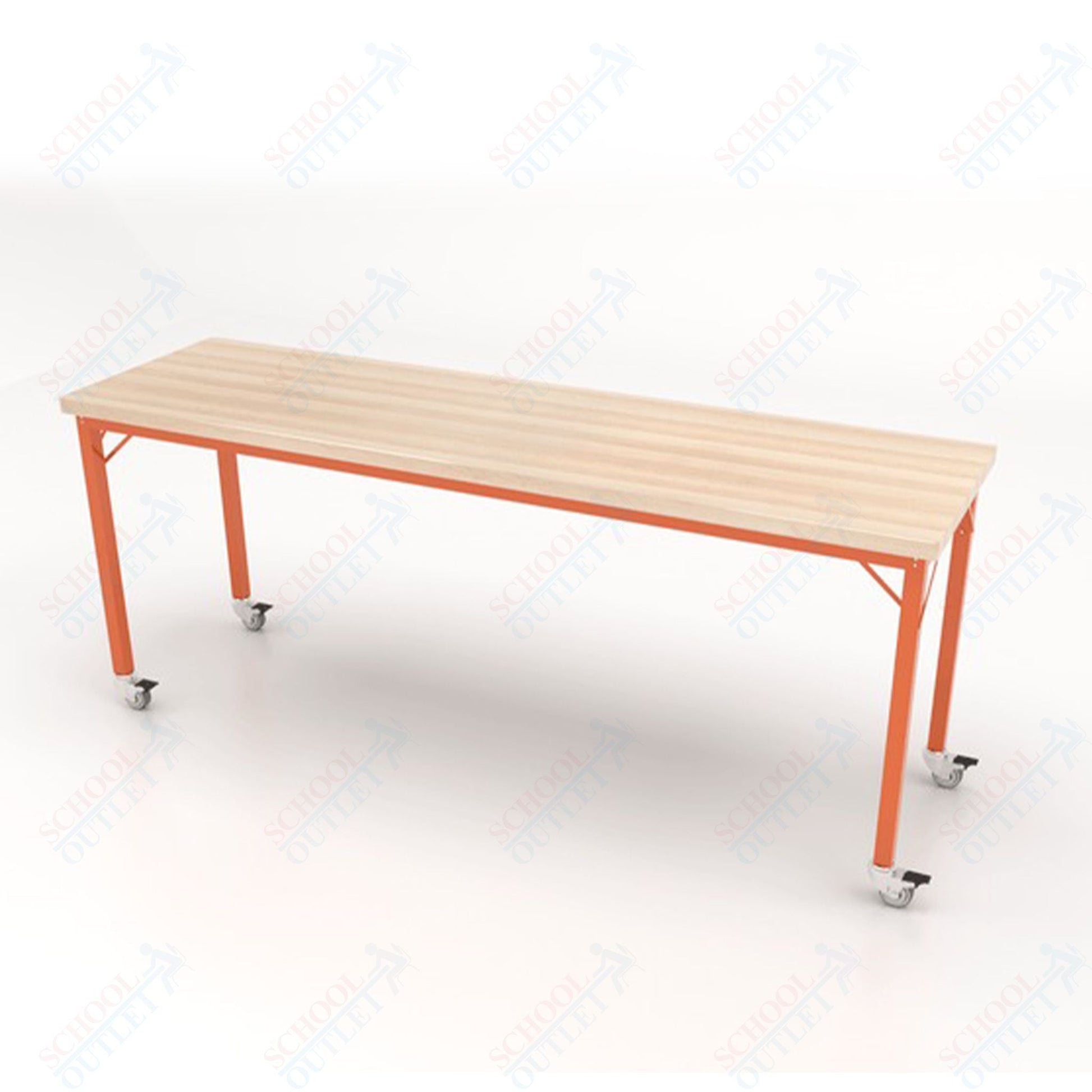 CEF Brainstorm Workbench 34" Height with Maple Butcher Block Top and Steel Frame for 3rd Grade and Up ADA Compliant - SchoolOutlet