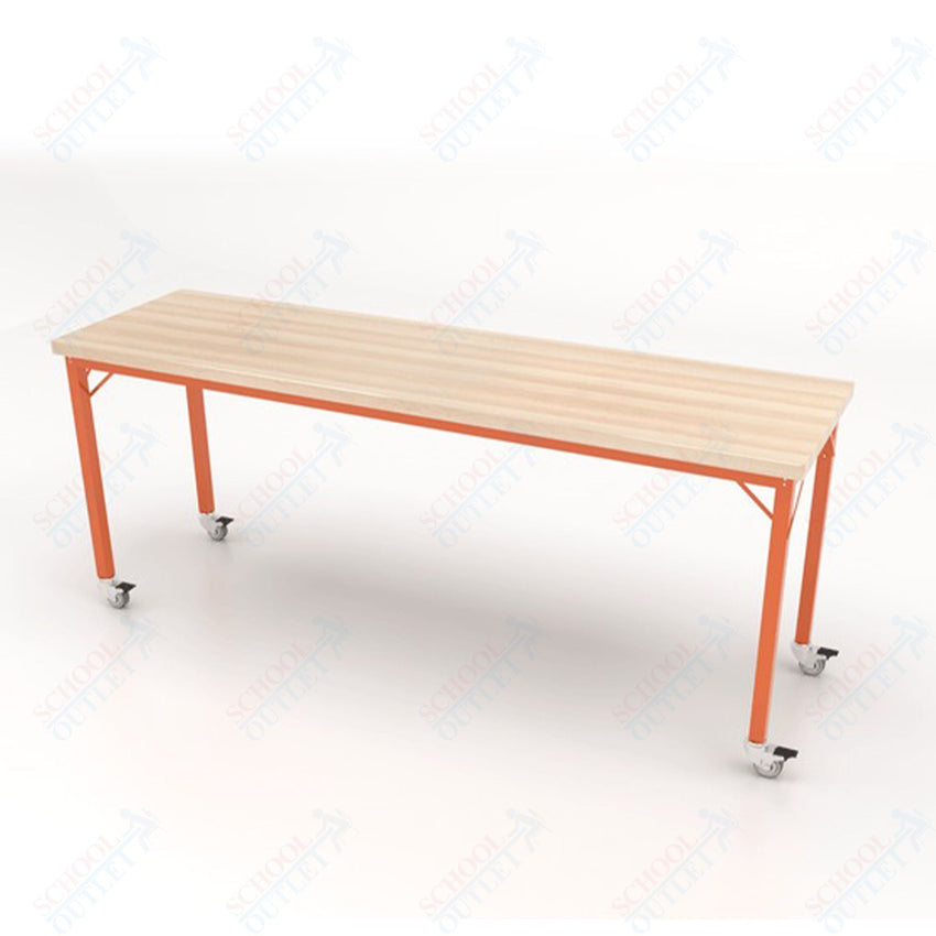 CEF Brainstorm Workbench 34" Height with Maple Butcher Block Top and Steel Frame for 3rd Grade and Up ADA Compliant - SchoolOutlet