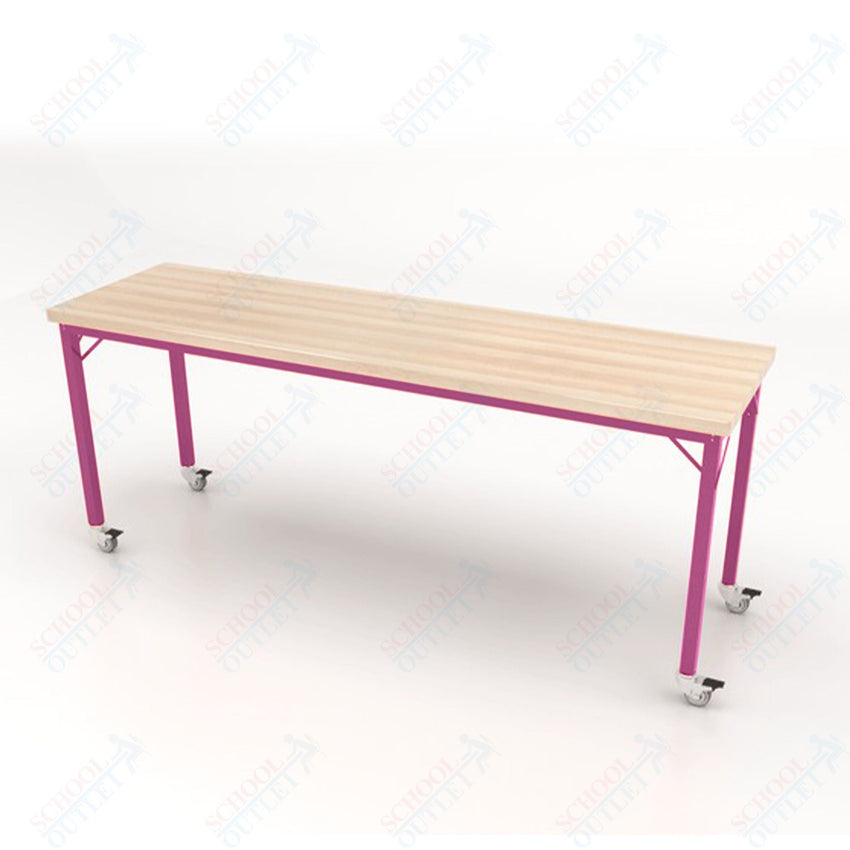 CEF Brainstorm Workbench 34" Height with Maple Butcher Block Top and Steel Frame for 3rd Grade and Up ADA Compliant - SchoolOutlet