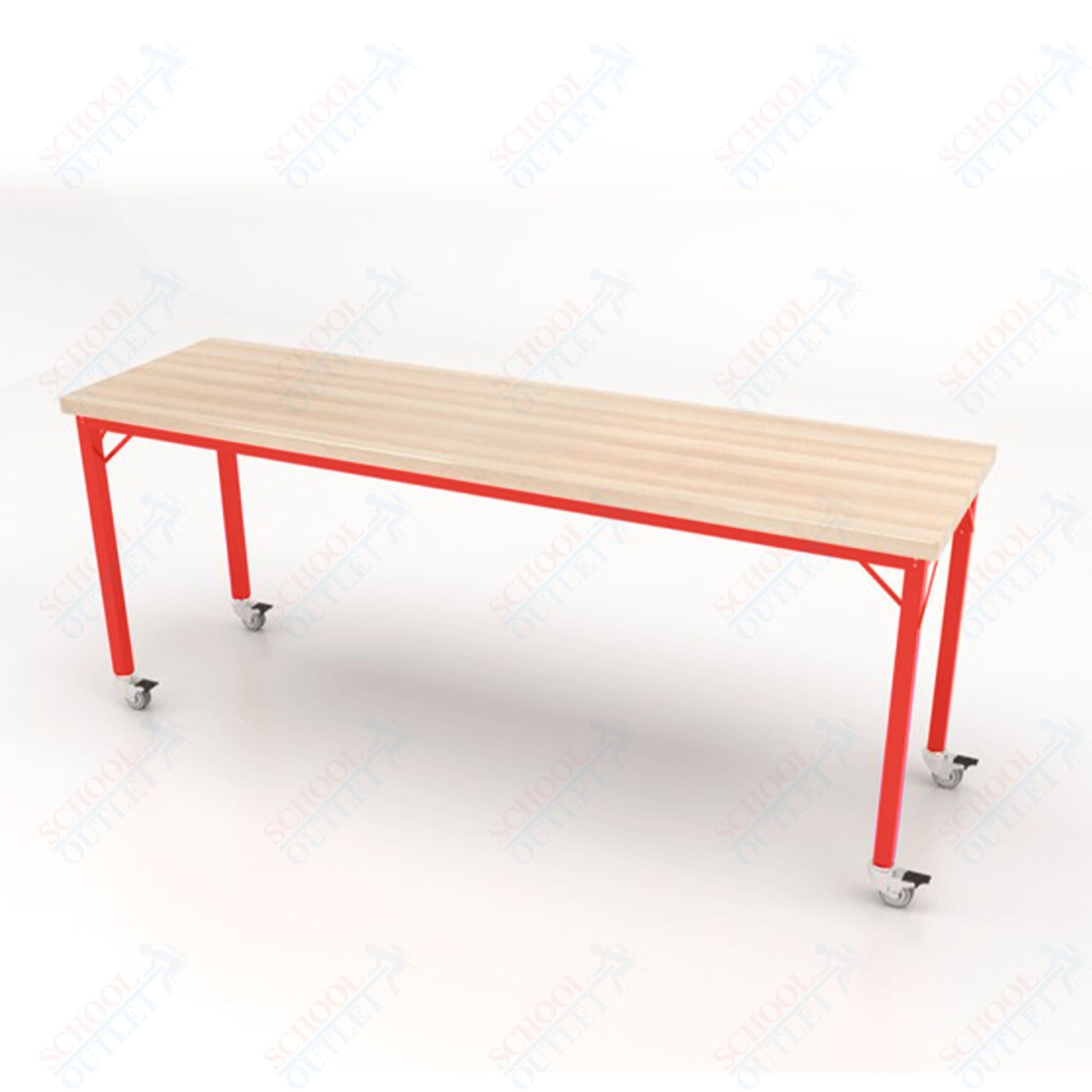 CEF Brainstorm Workbench 34" Height with Maple Butcher Block Top and Steel Frame for 3rd Grade and Up ADA Compliant - SchoolOutlet