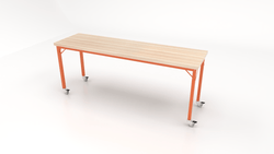 CEF Brainstorm Workbench 34" Height with Maple Butcher Block Top and Steel Frame for 3rd Grade and Up ADA Compliant