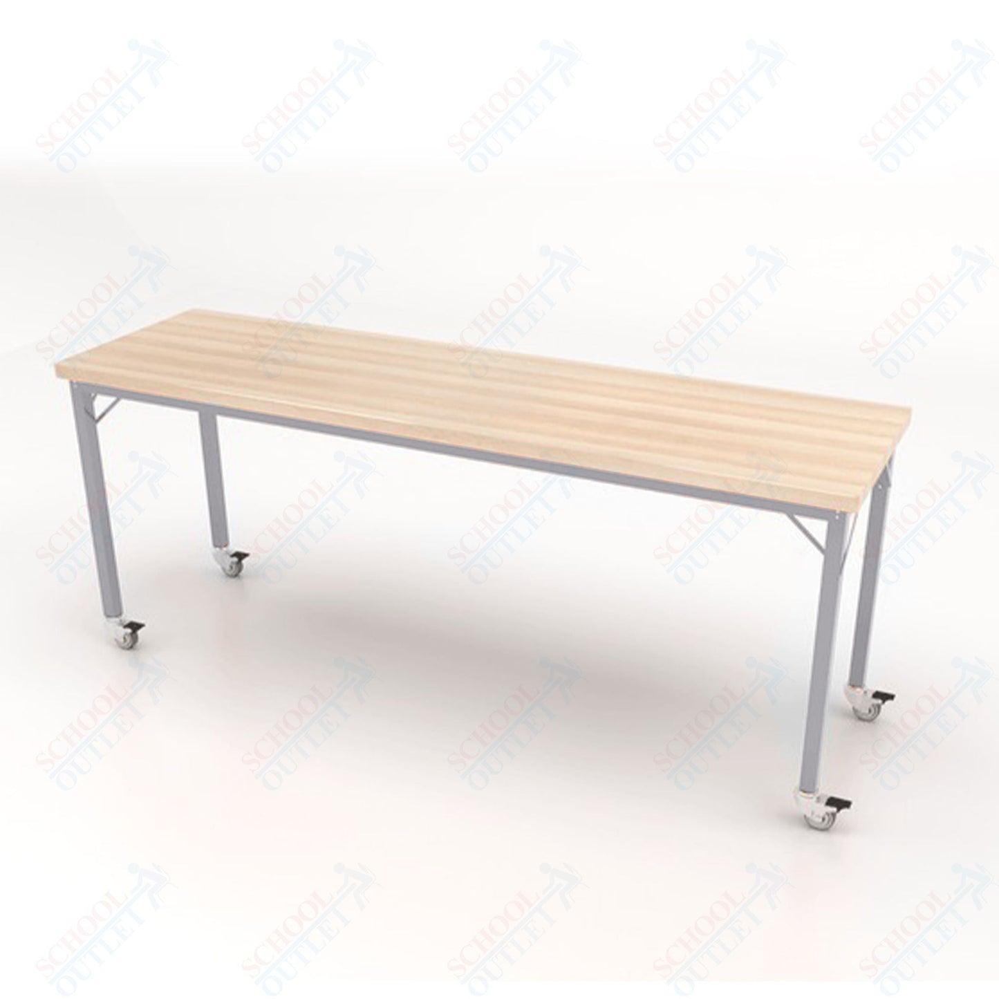 CEF Brainstorm Workbench 34" Height with Maple Butcher Block Top and Steel Frame for 3rd Grade and Up ADA Compliant - SchoolOutlet