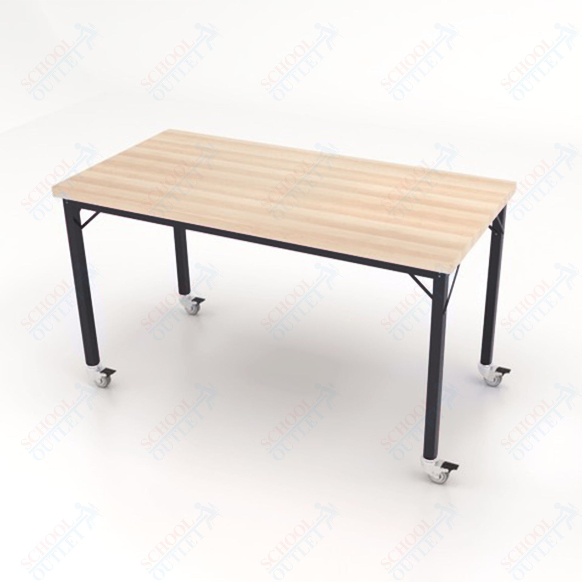 CEF Brainstorm Workbench 34" Height with Maple Butcher Block Top and Steel Frame for 3rd Grade and Up ADA Compliant - SchoolOutlet