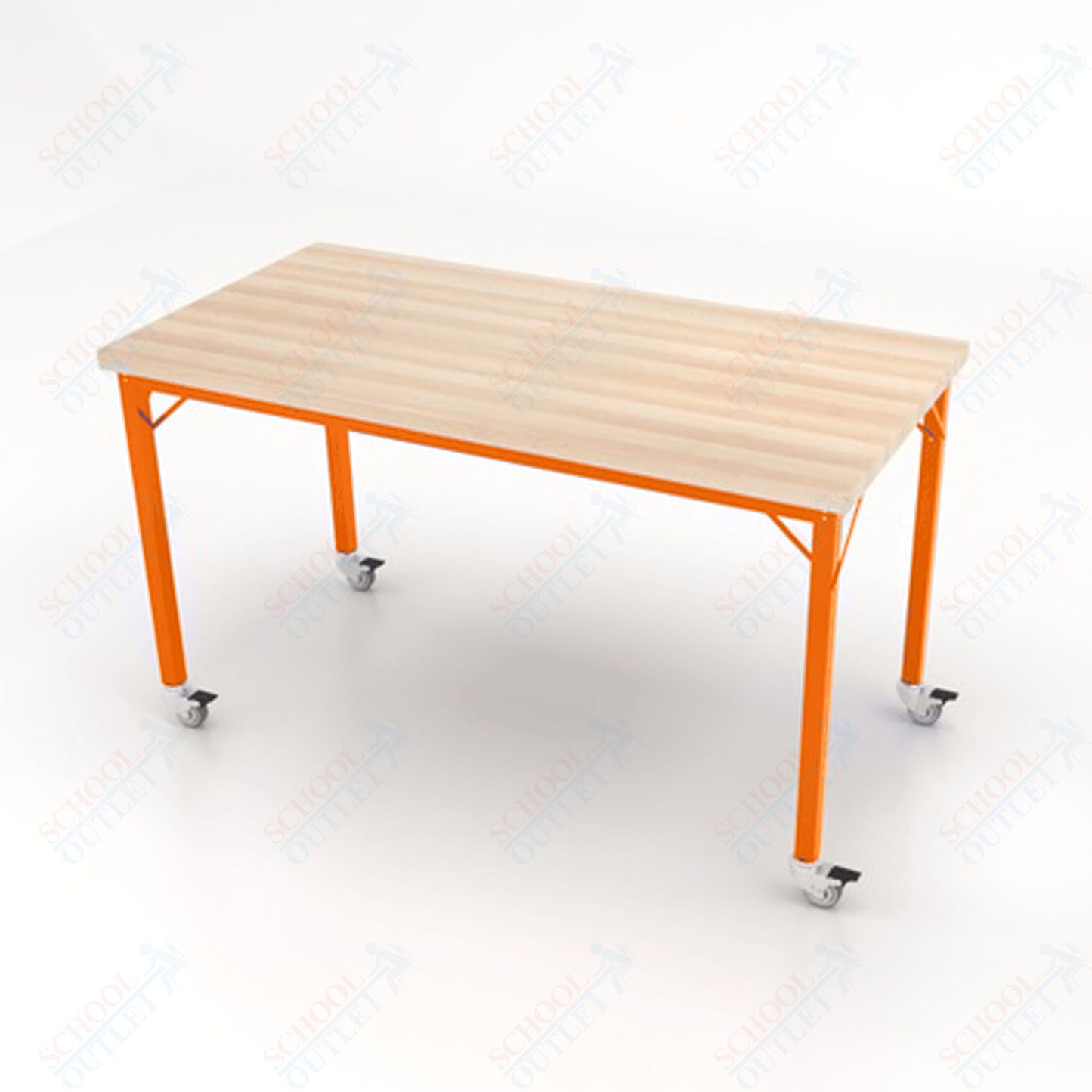 CEF Brainstorm Workbench 34" Height with Maple Butcher Block Top and Steel Frame for 3rd Grade and Up ADA Compliant - SchoolOutlet
